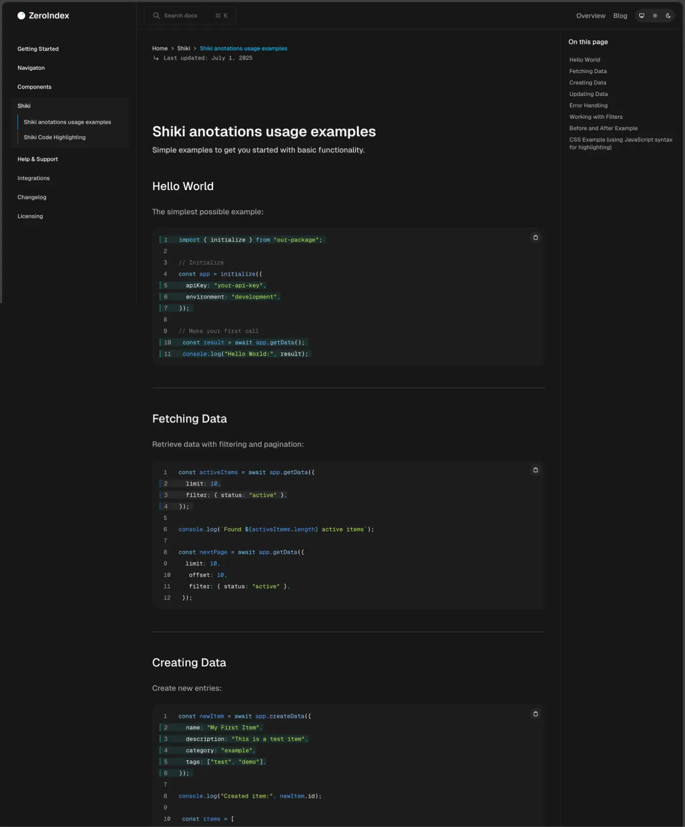 Zeroindex page preview