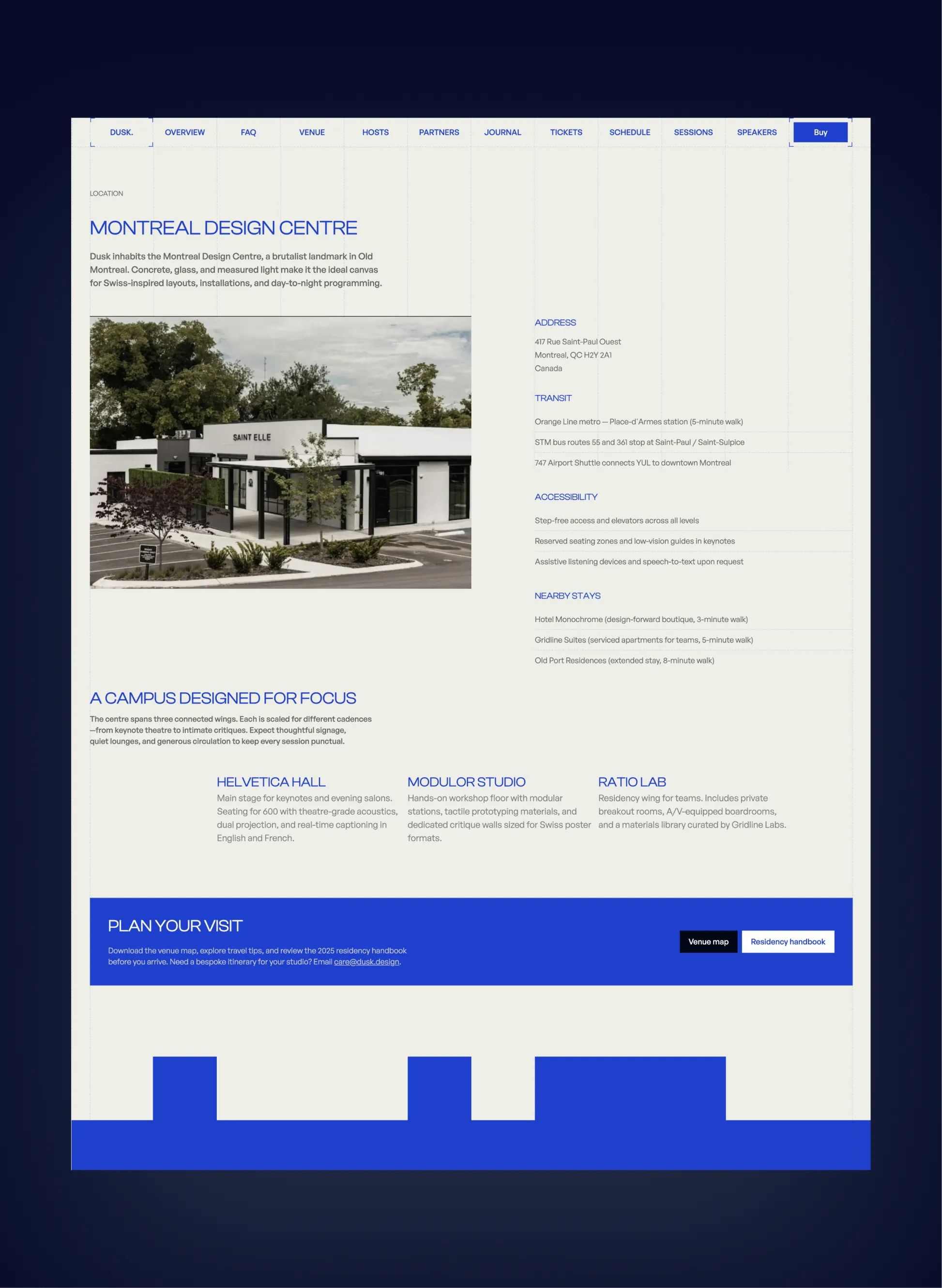 Dusk sponsors and partner showcase section