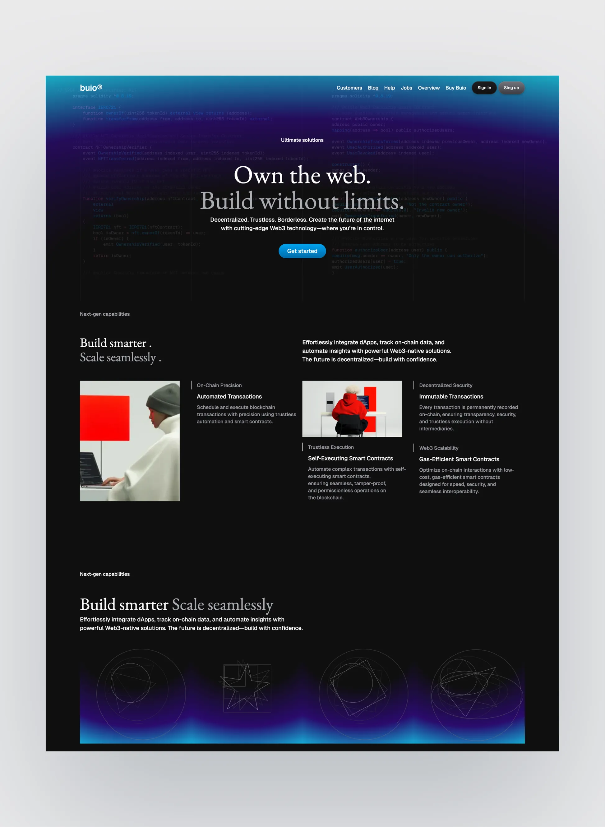 Buio changelog page layout