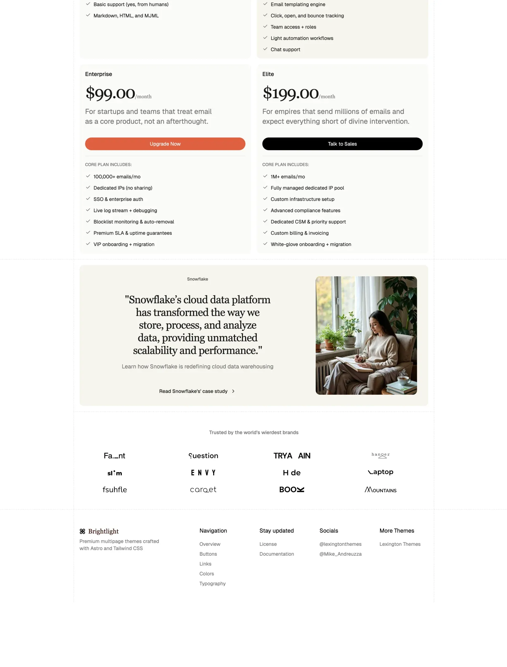 Brightlight changelog layout