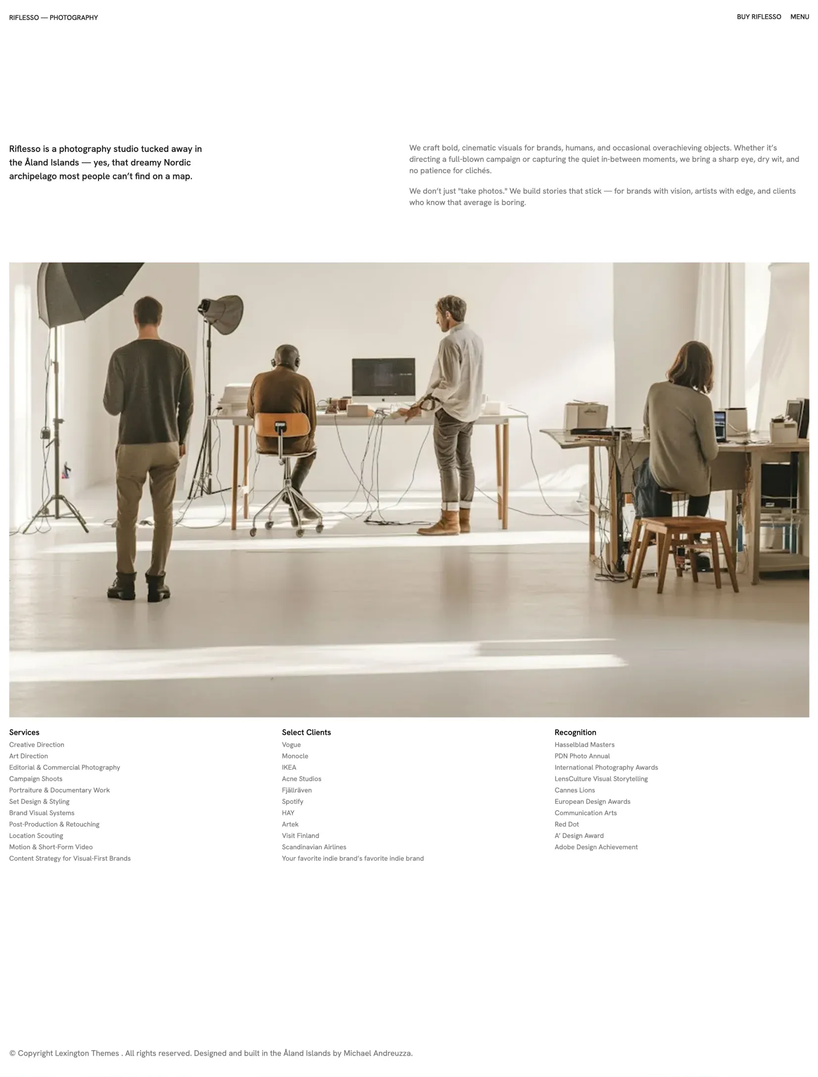Riflesso studio page