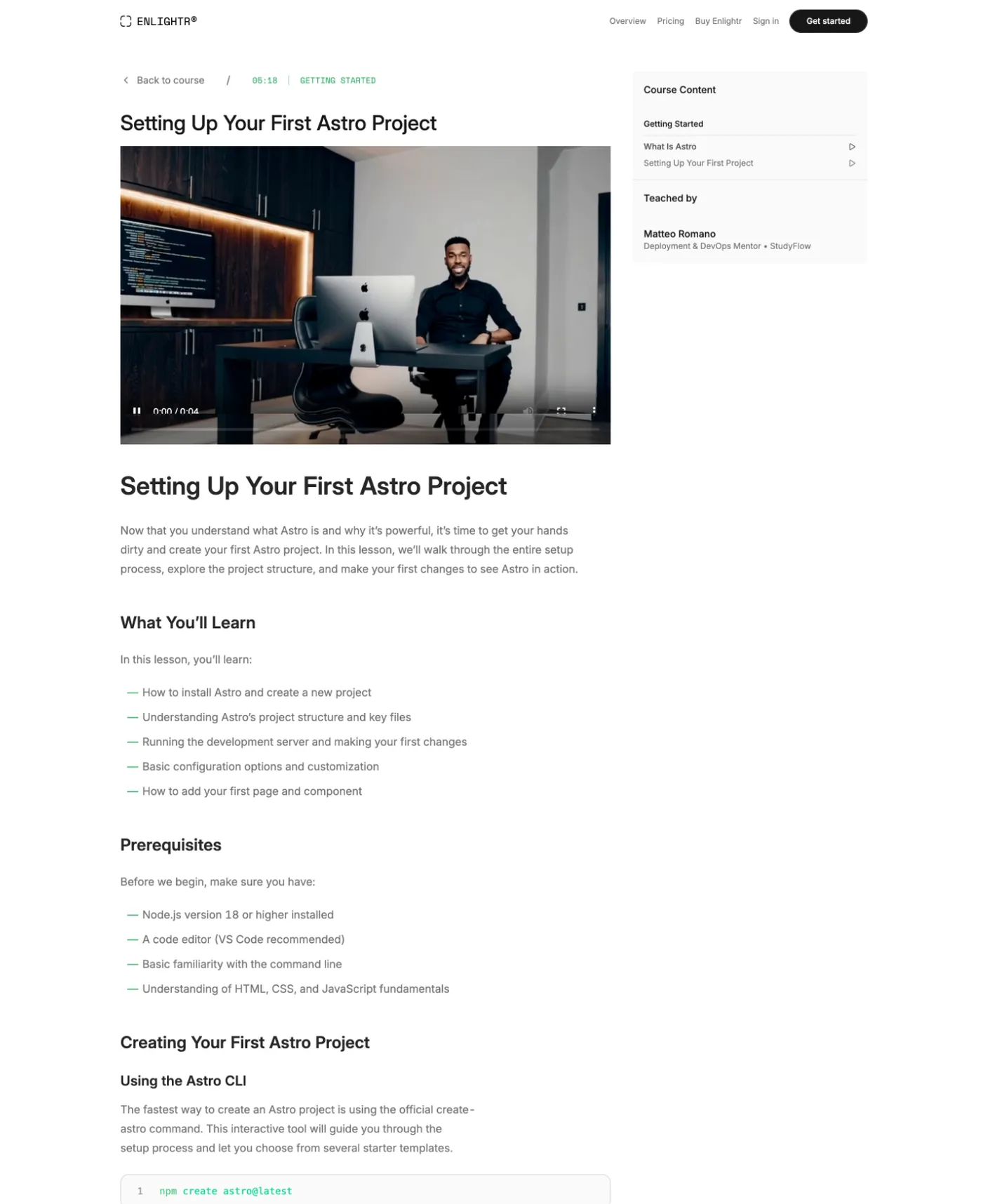 Enlightr page preview
