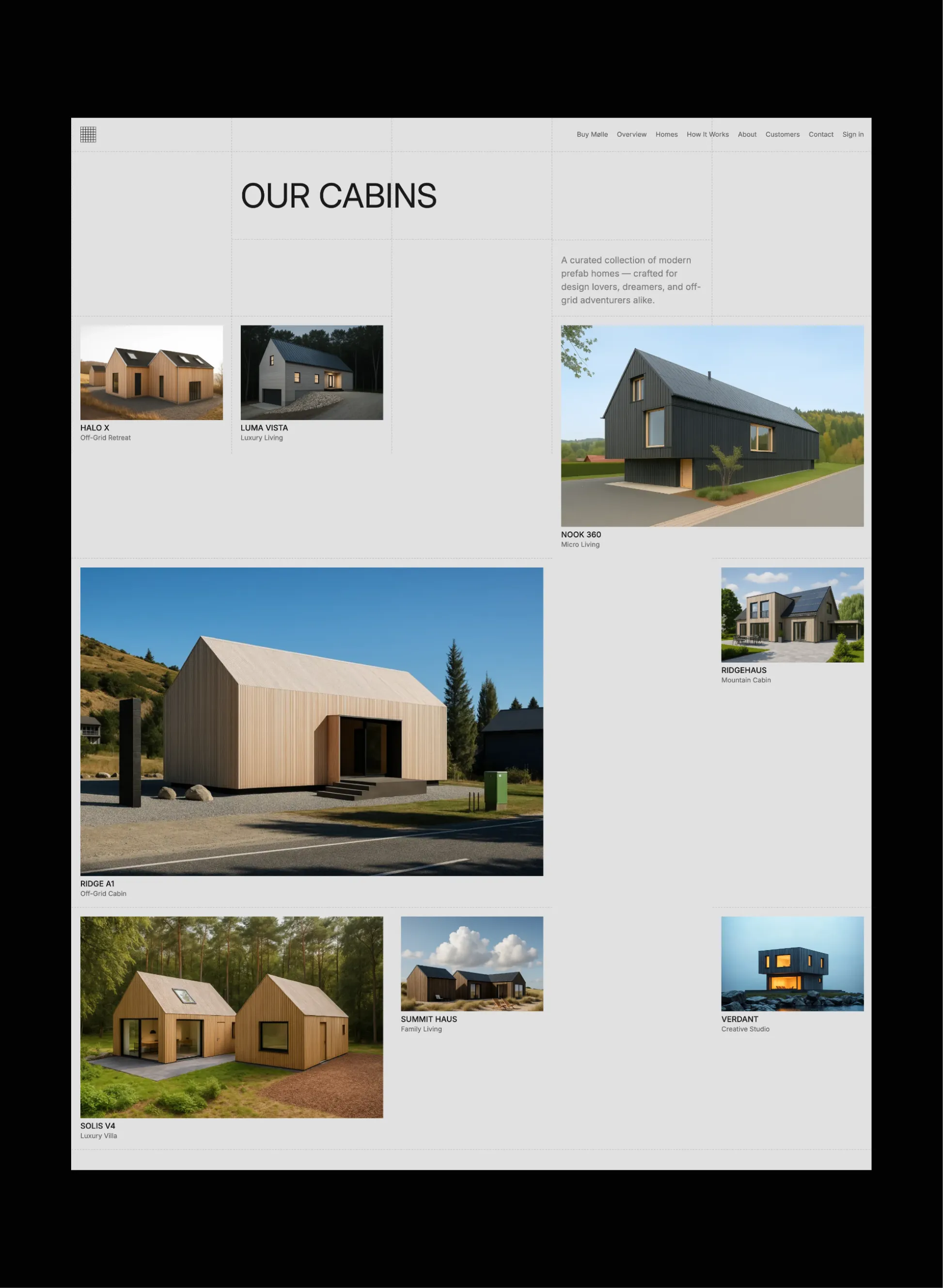 Mølle about page layout