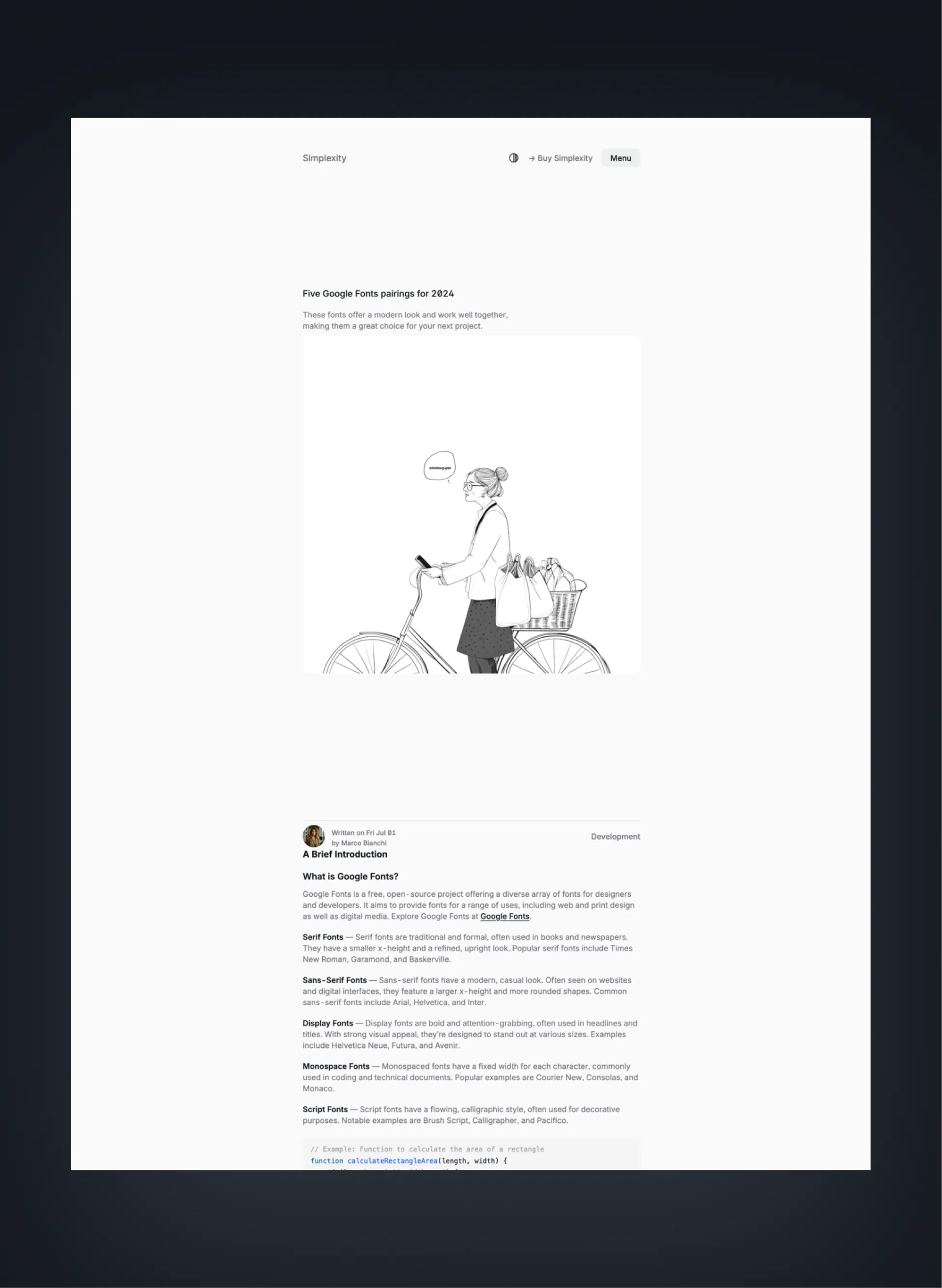 Simplexity article view