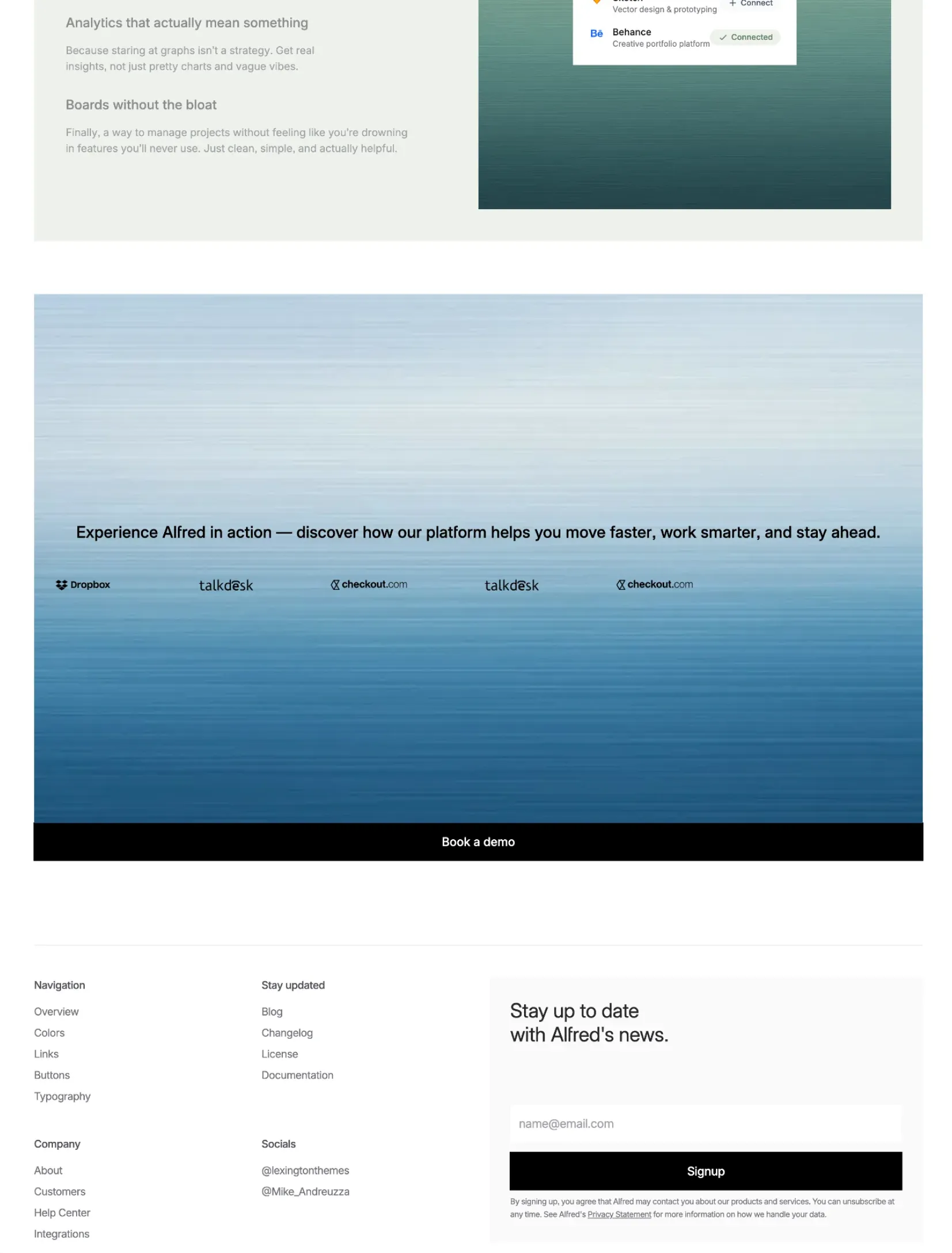 Alfred changelog layout