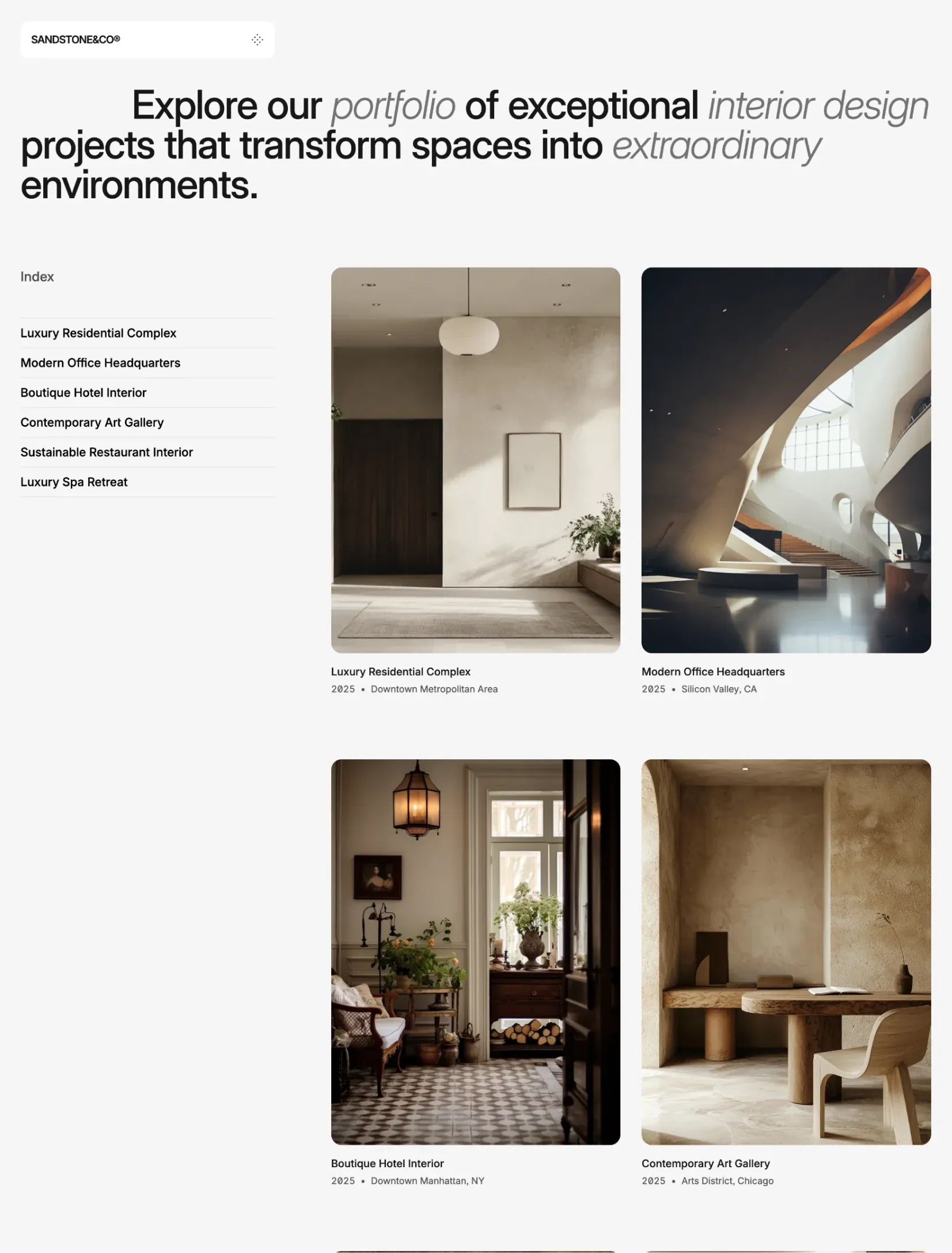 Sandstone studio about page