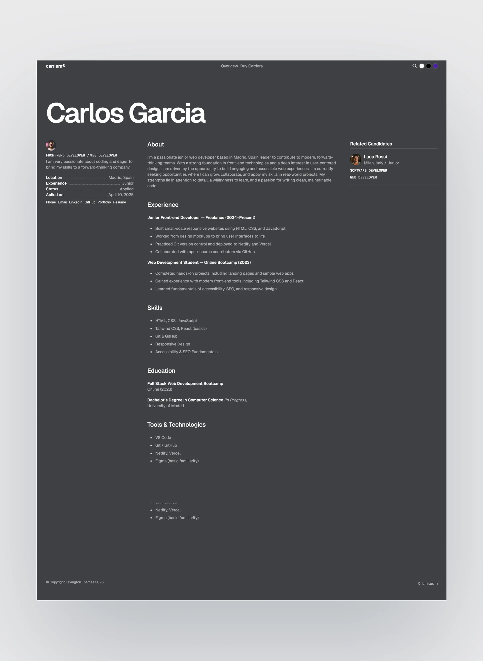 Carriera candidate directory layout