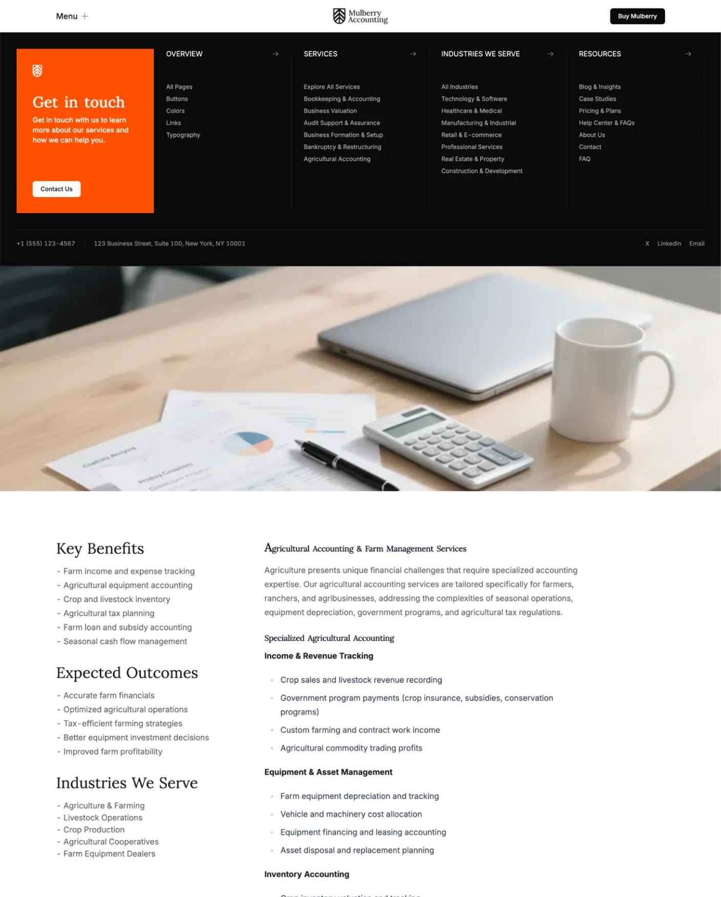 mulberry legal services awwards page with structured updates