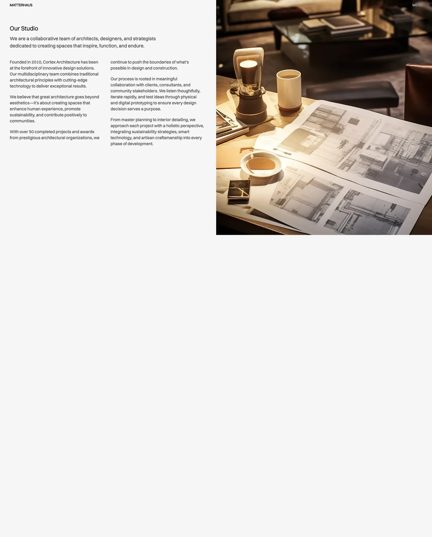 Matterhaus studio about page