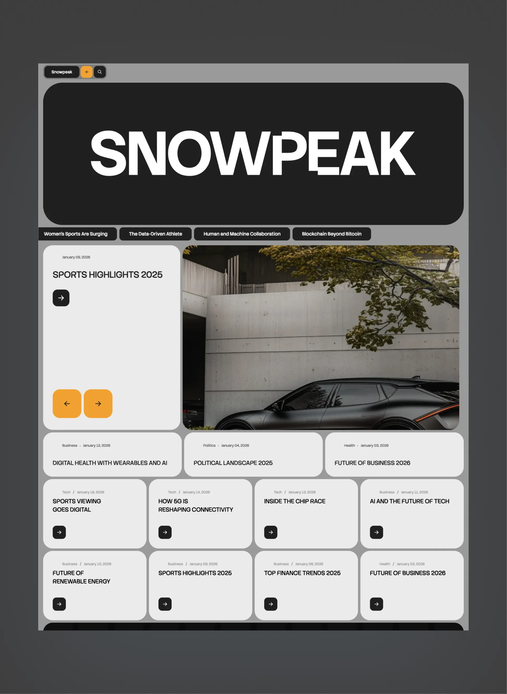 Snowpeak author profile layout