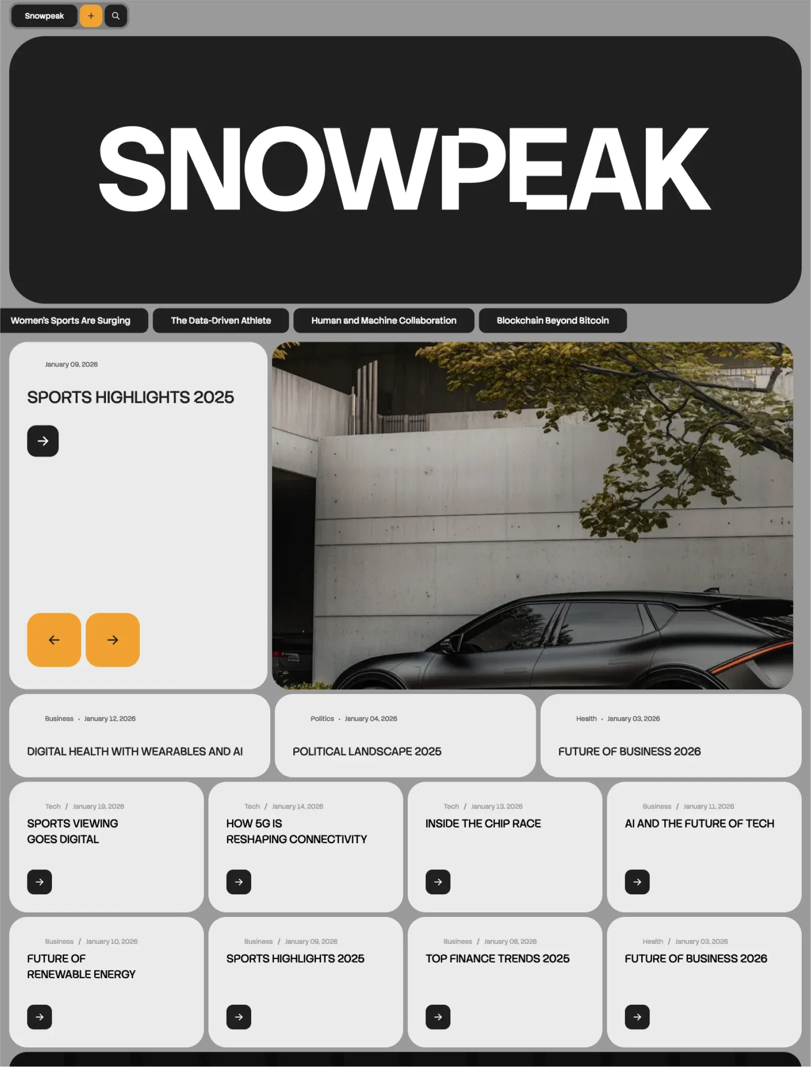 Snowpeak author profile layout