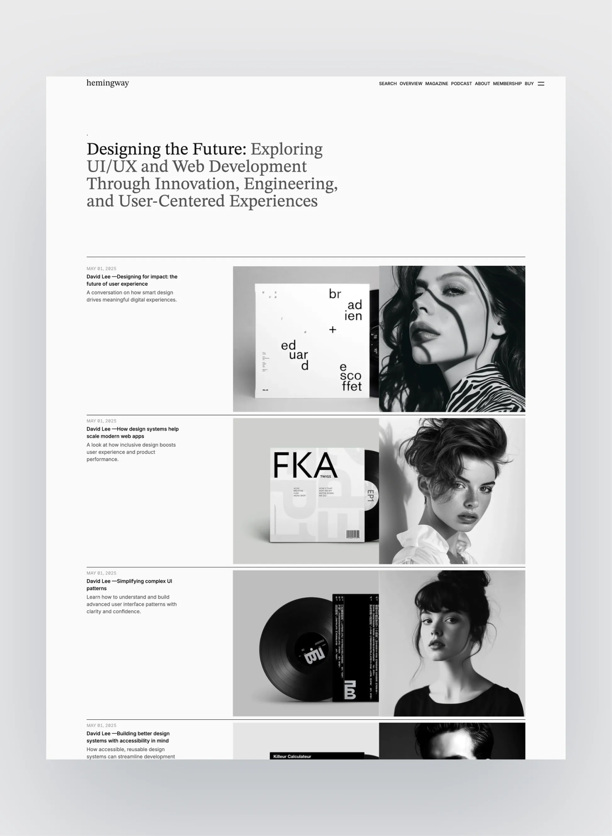 Hemingway subscription page layout