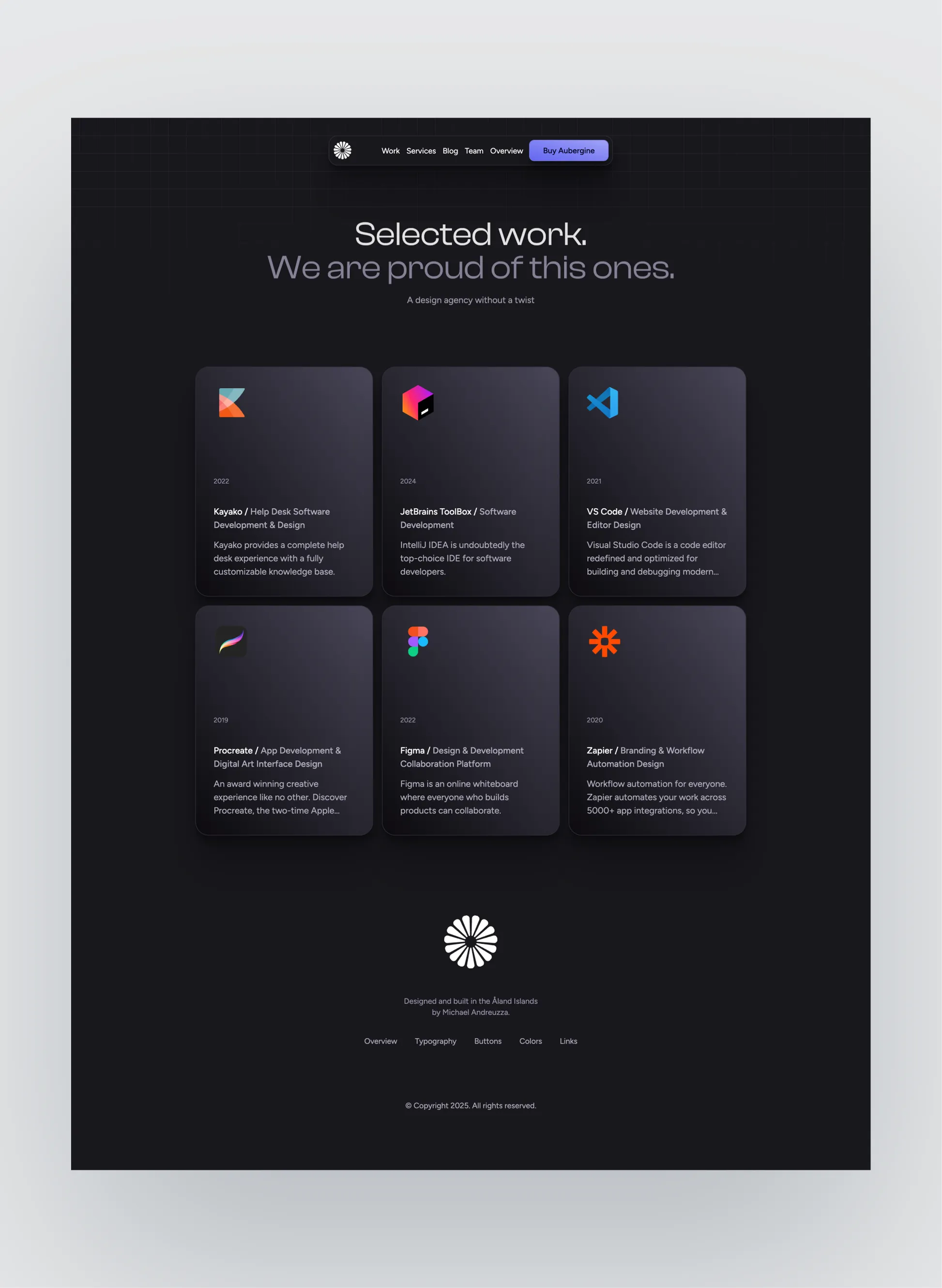 Aubergine case study detail layout