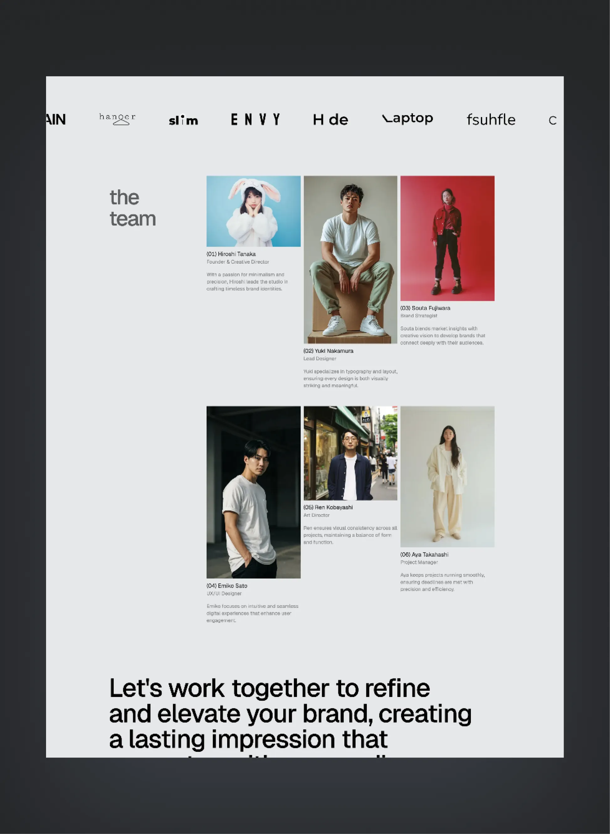Kotei store page layout