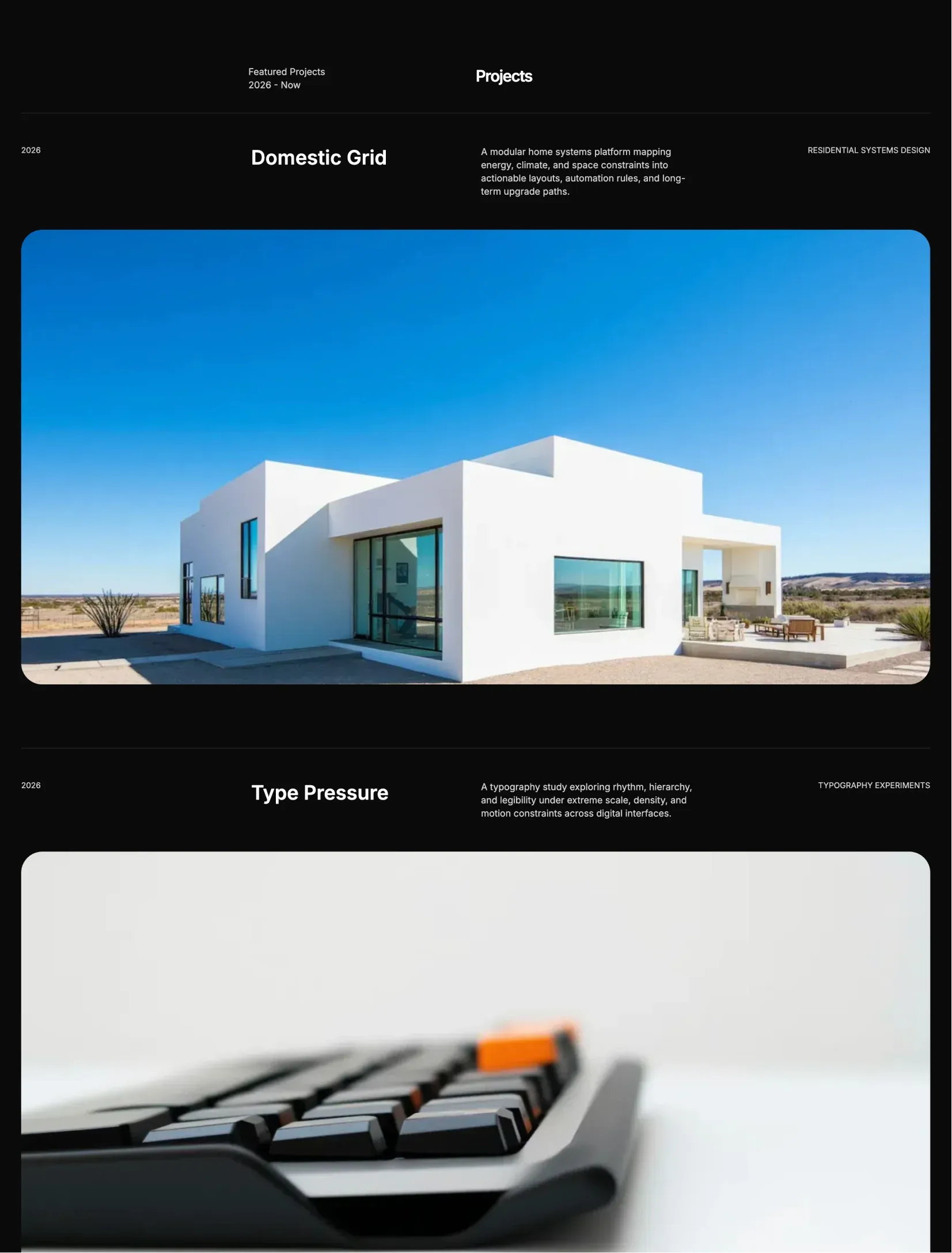 Prima Persona portfolio layout detail