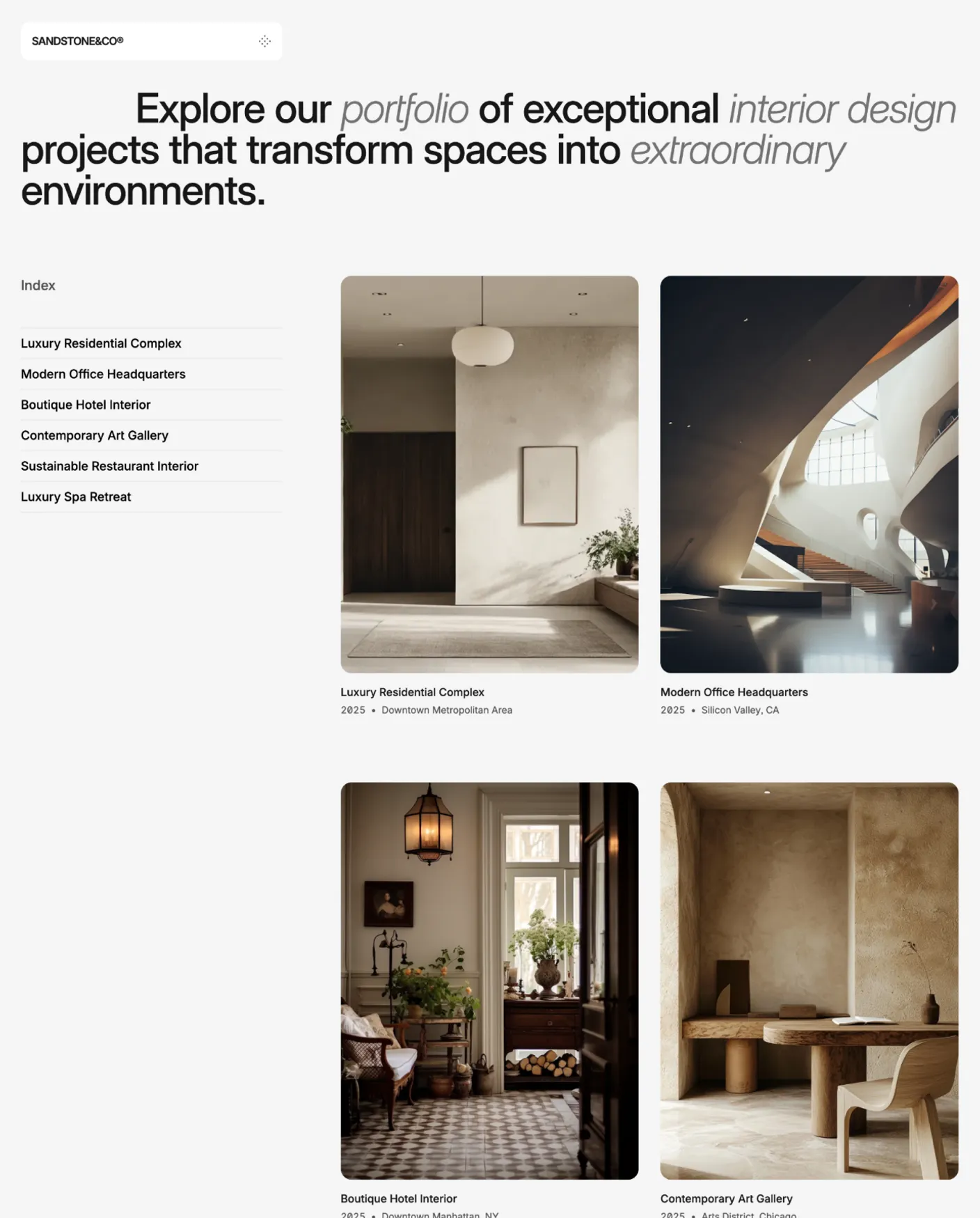 Sandstone studio about page