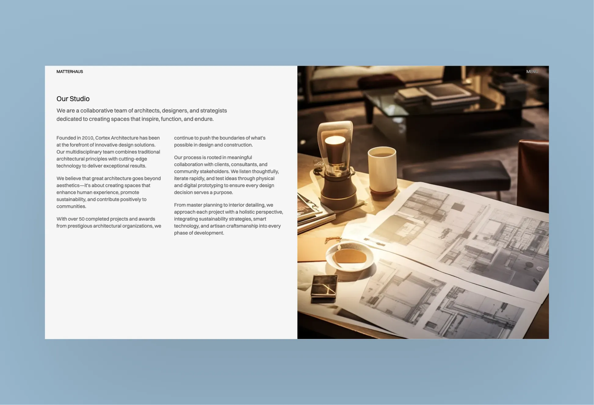 Matterhaus studio about page