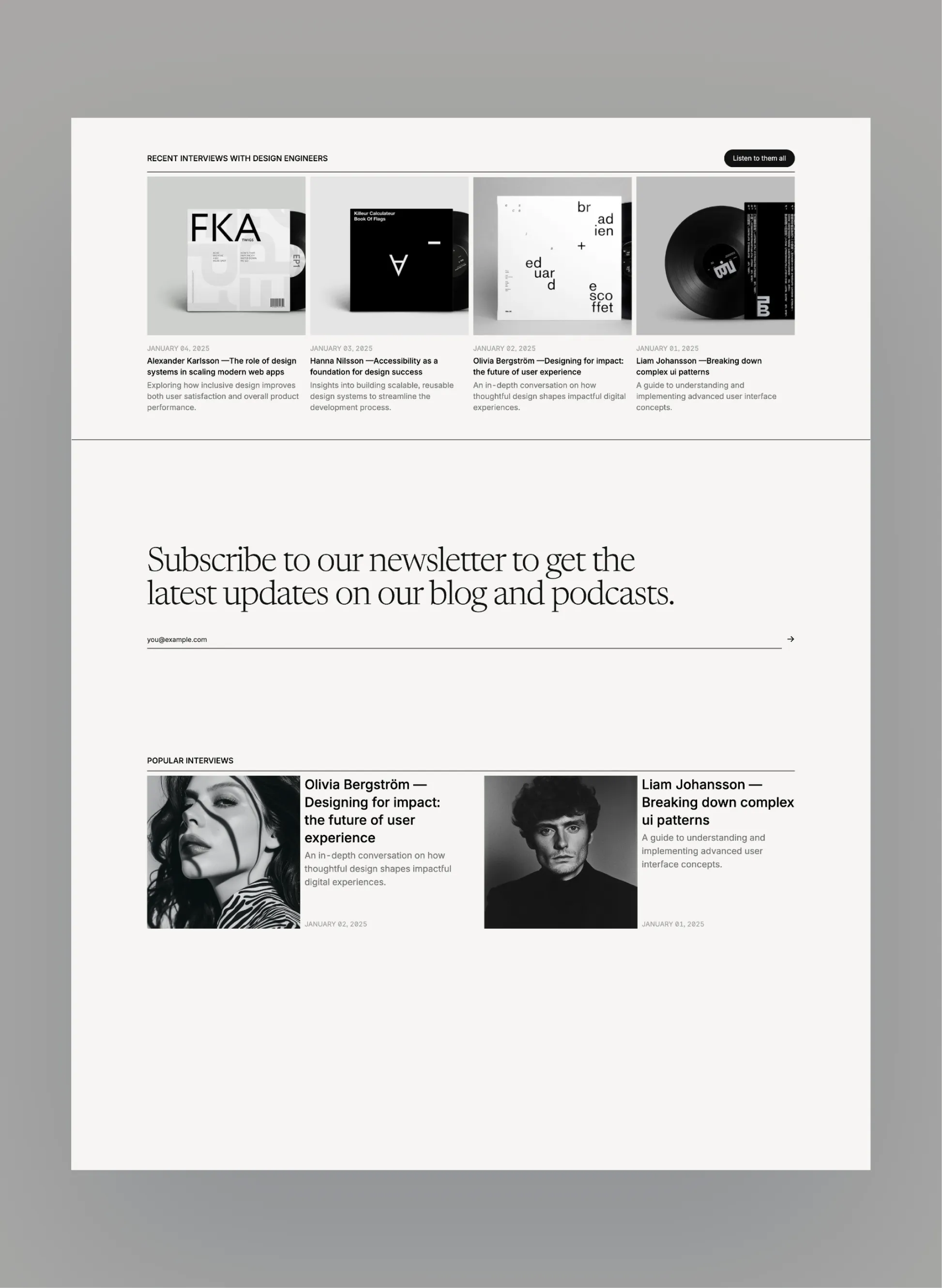 Hemingway subscription page layout