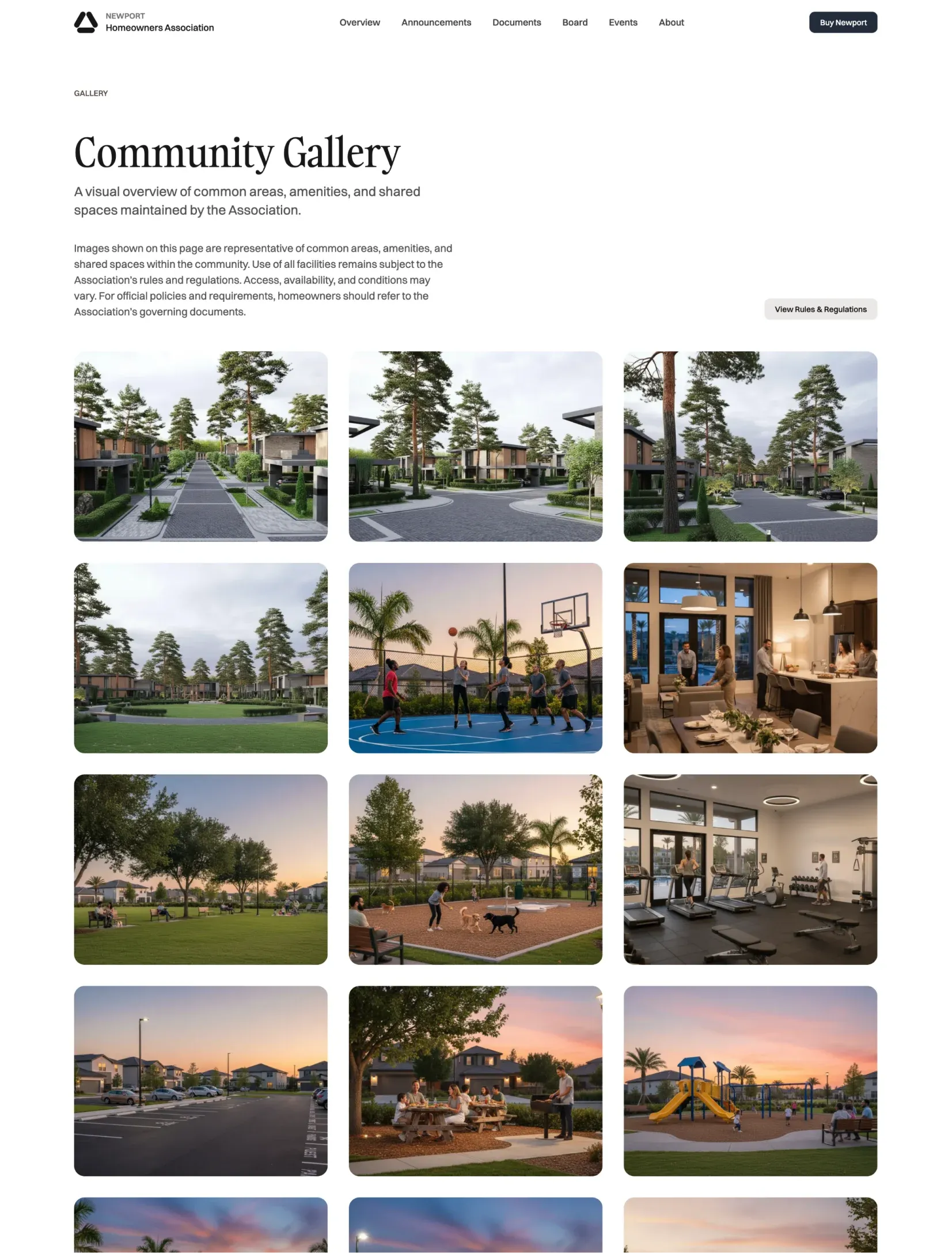 Newport HOA contact and resident communication page