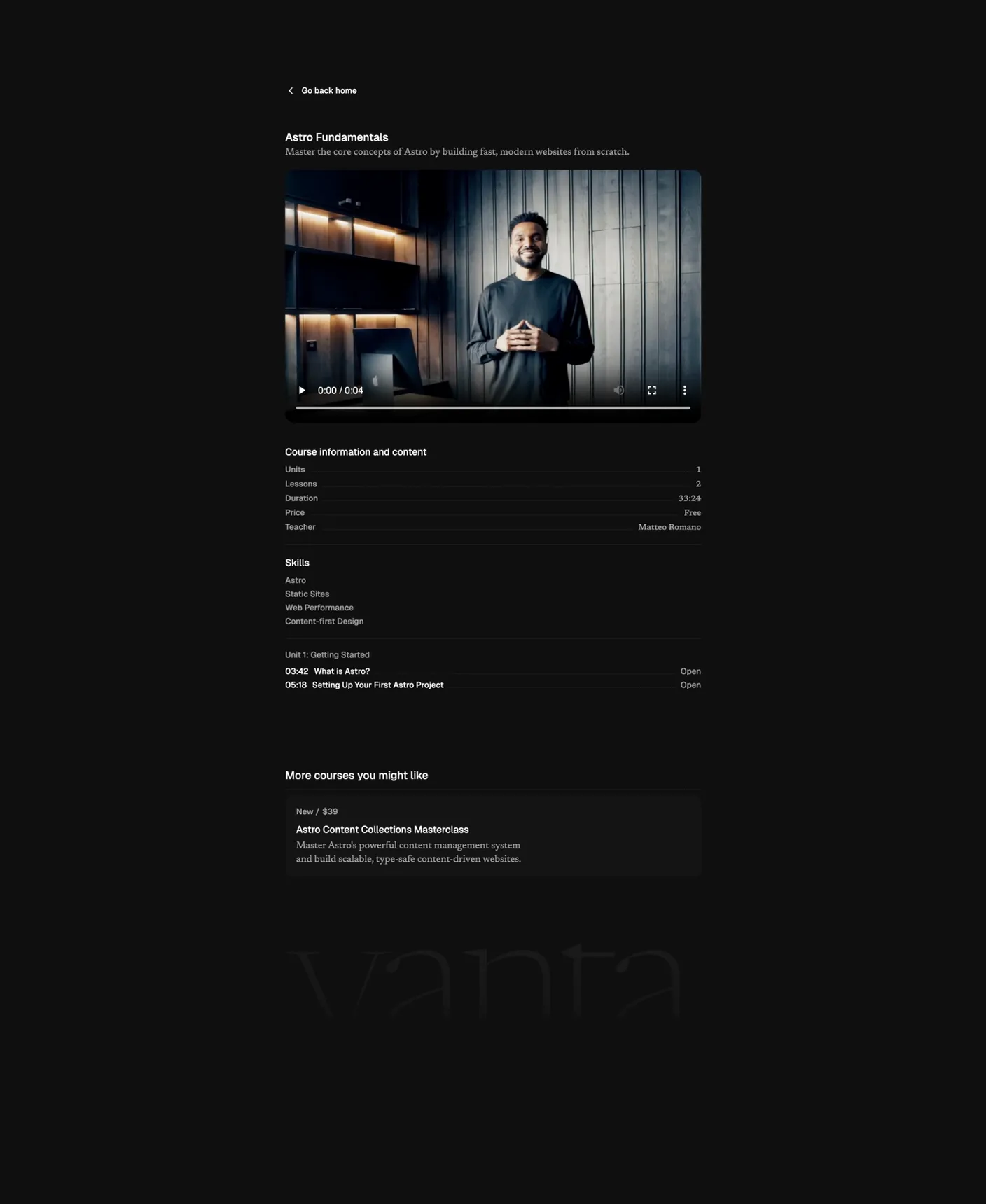 Vanta page preview