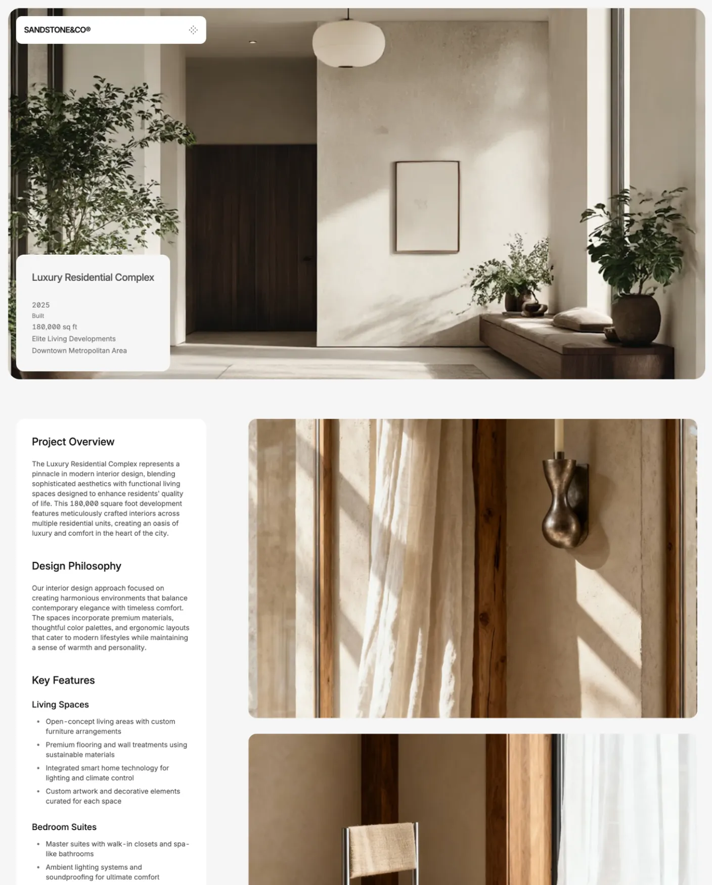 Sandstone services overview layout