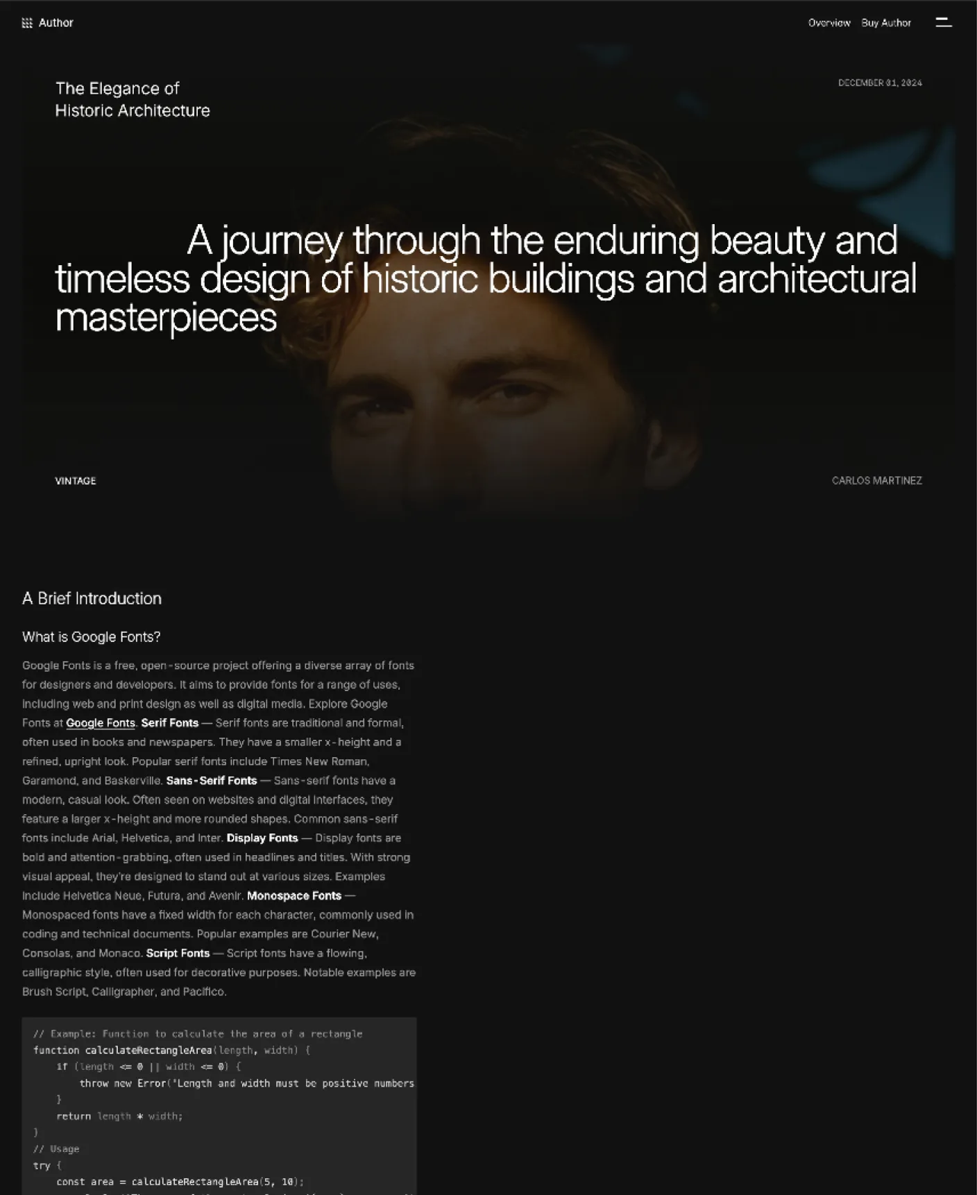Author page preview