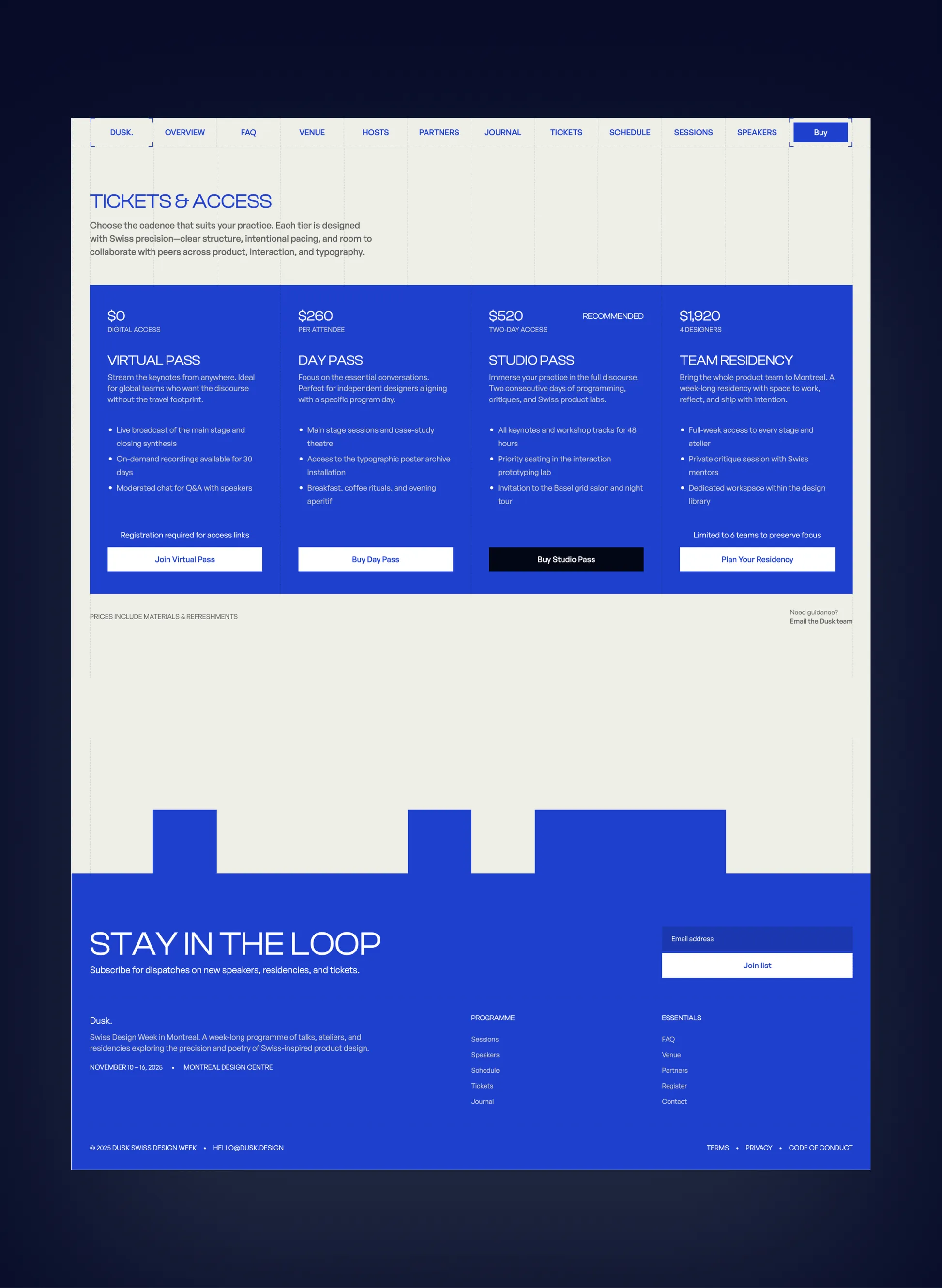 Dusk responsive mobile layout