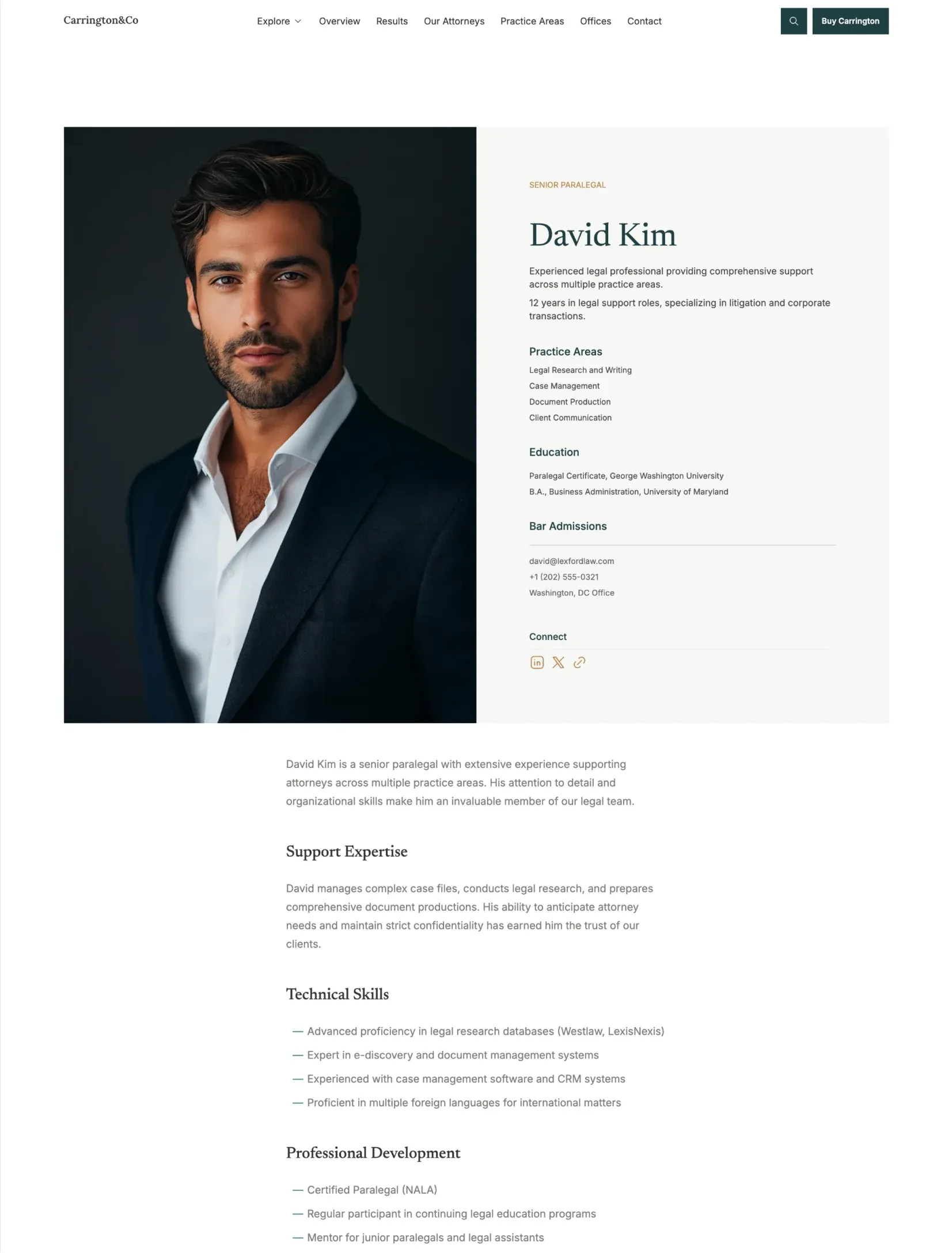 Carrington contact and consultation page