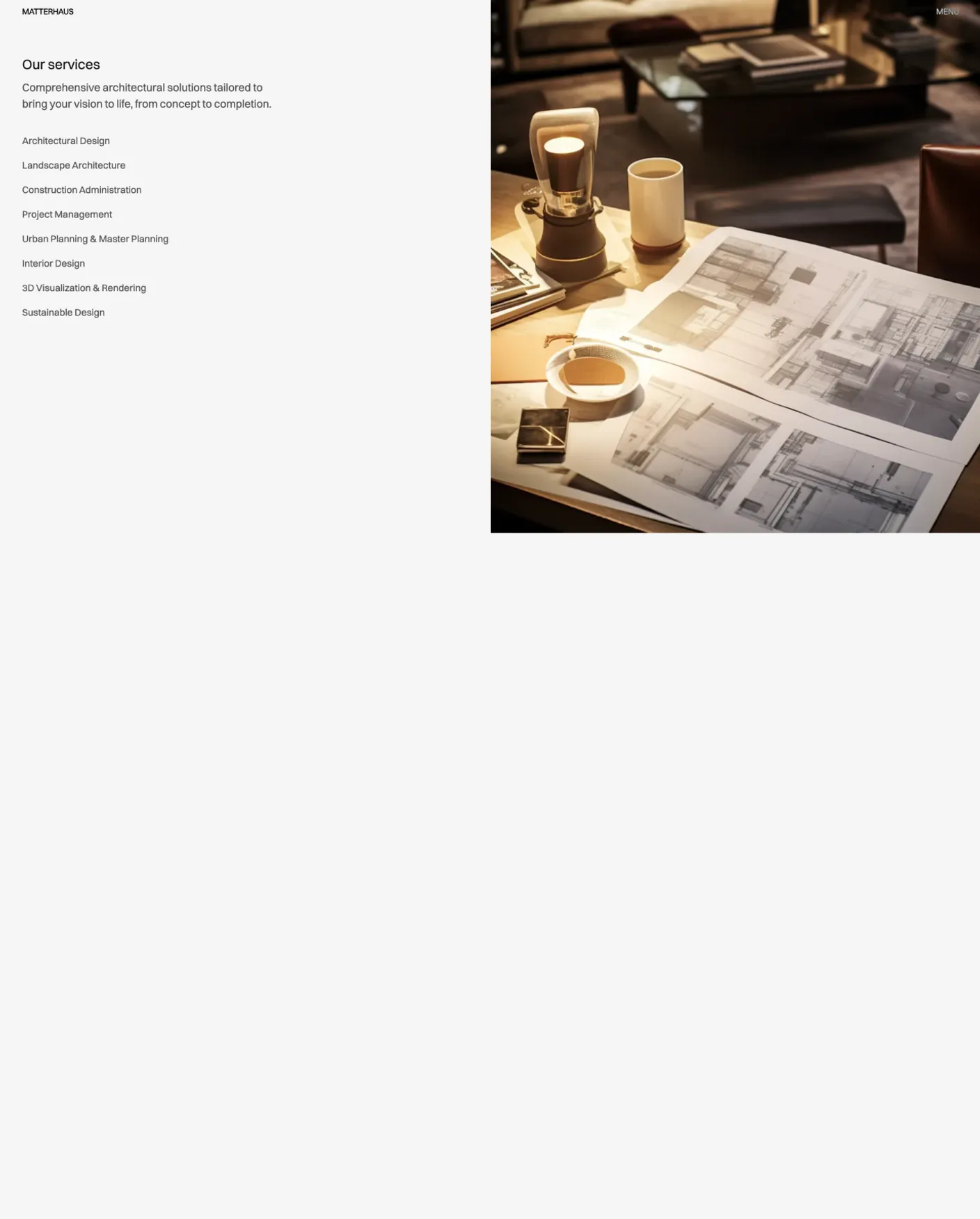Matterhaus services overview layout