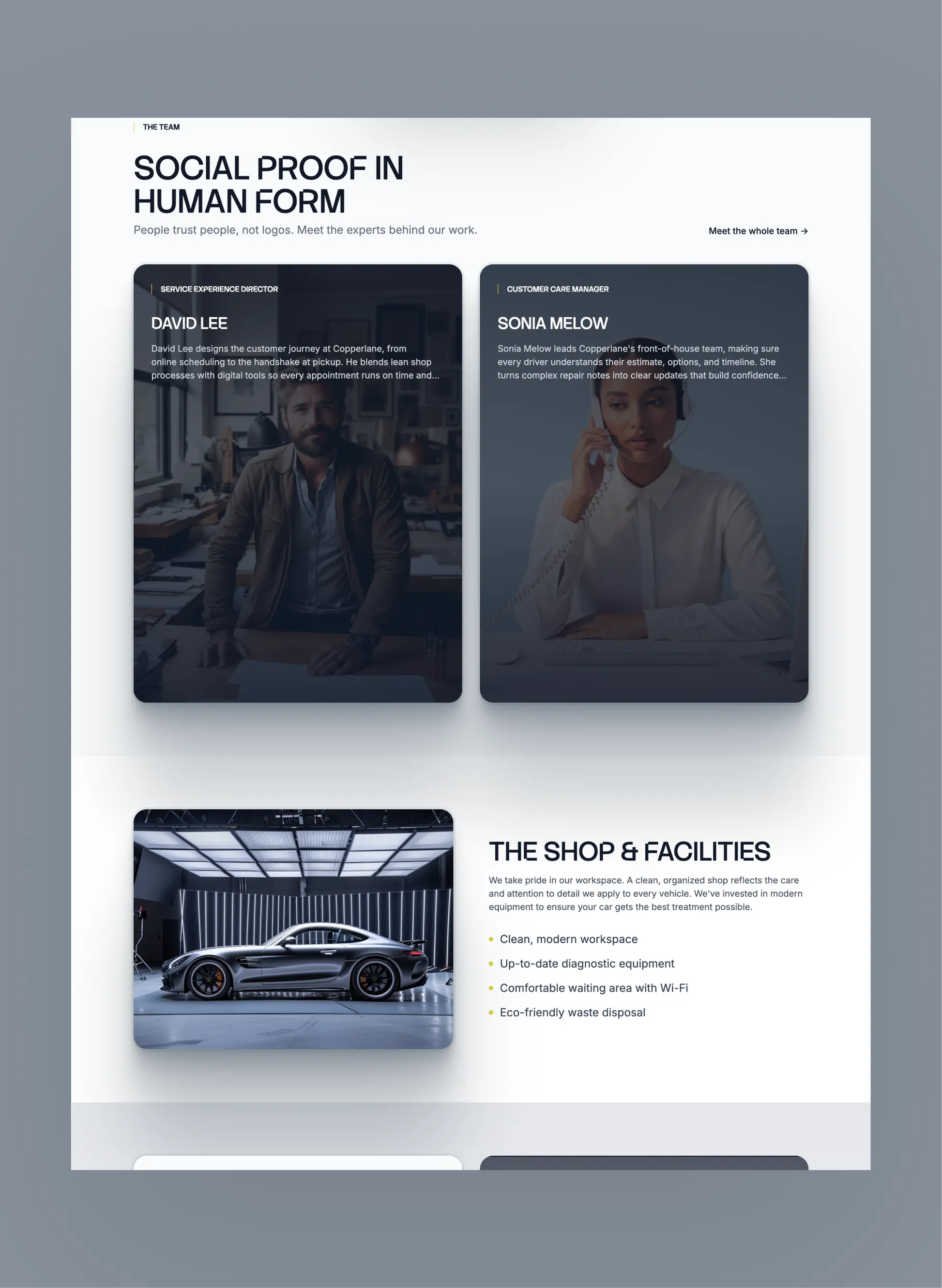 Copperlane services listing and detail pages