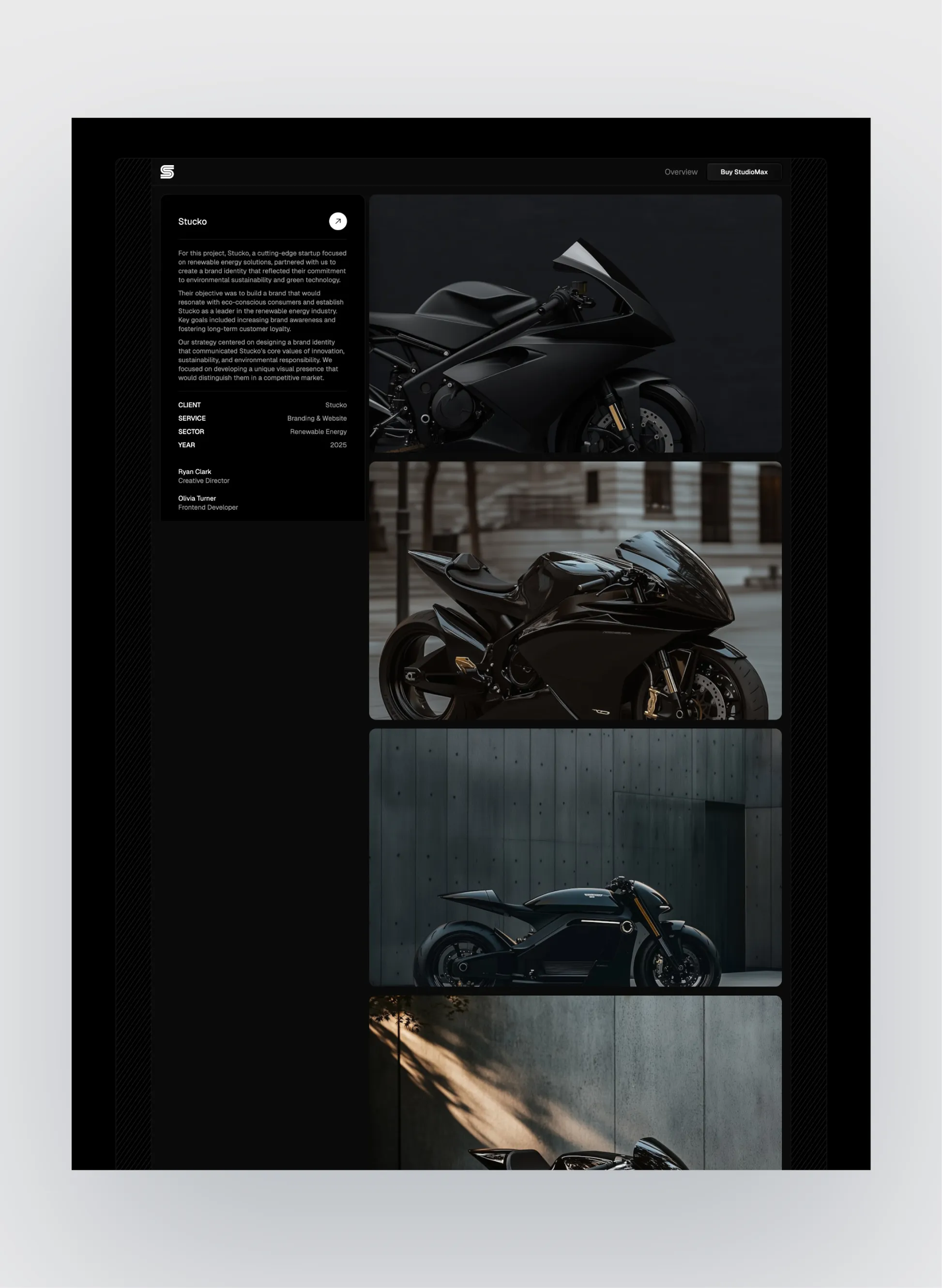 Studiomax team presentation page