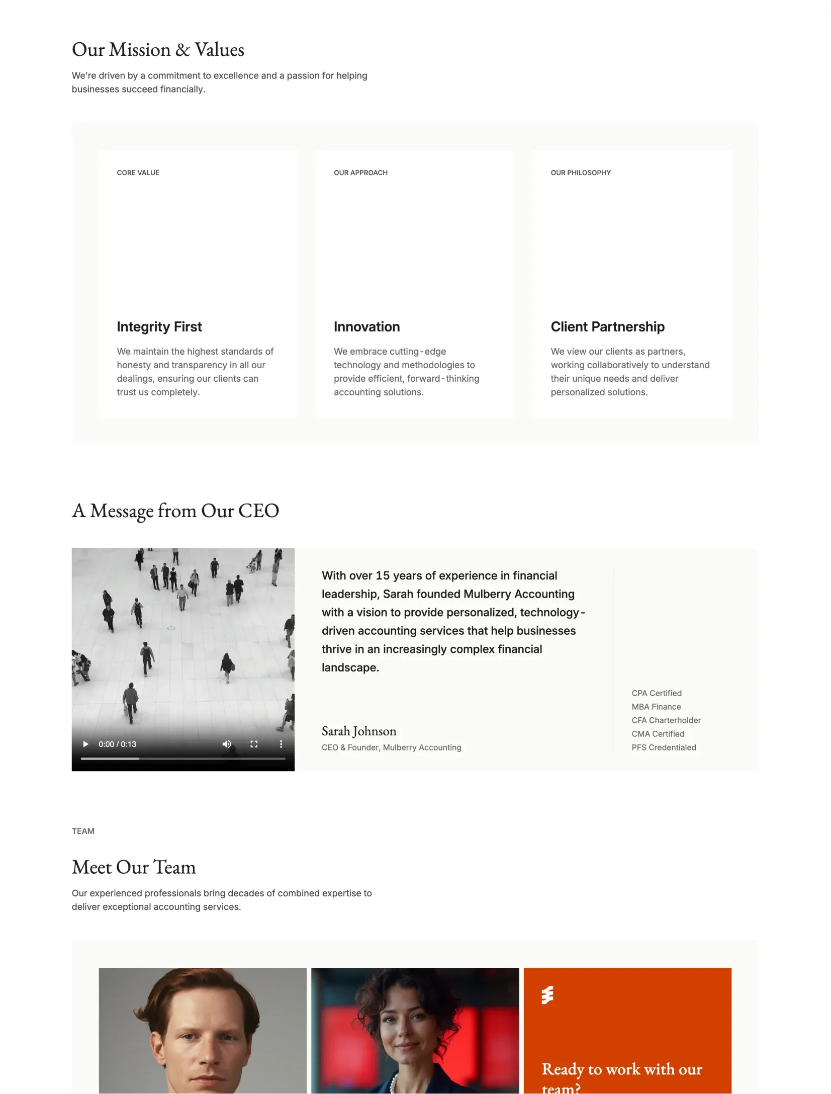 Mulberry responsive mobile view