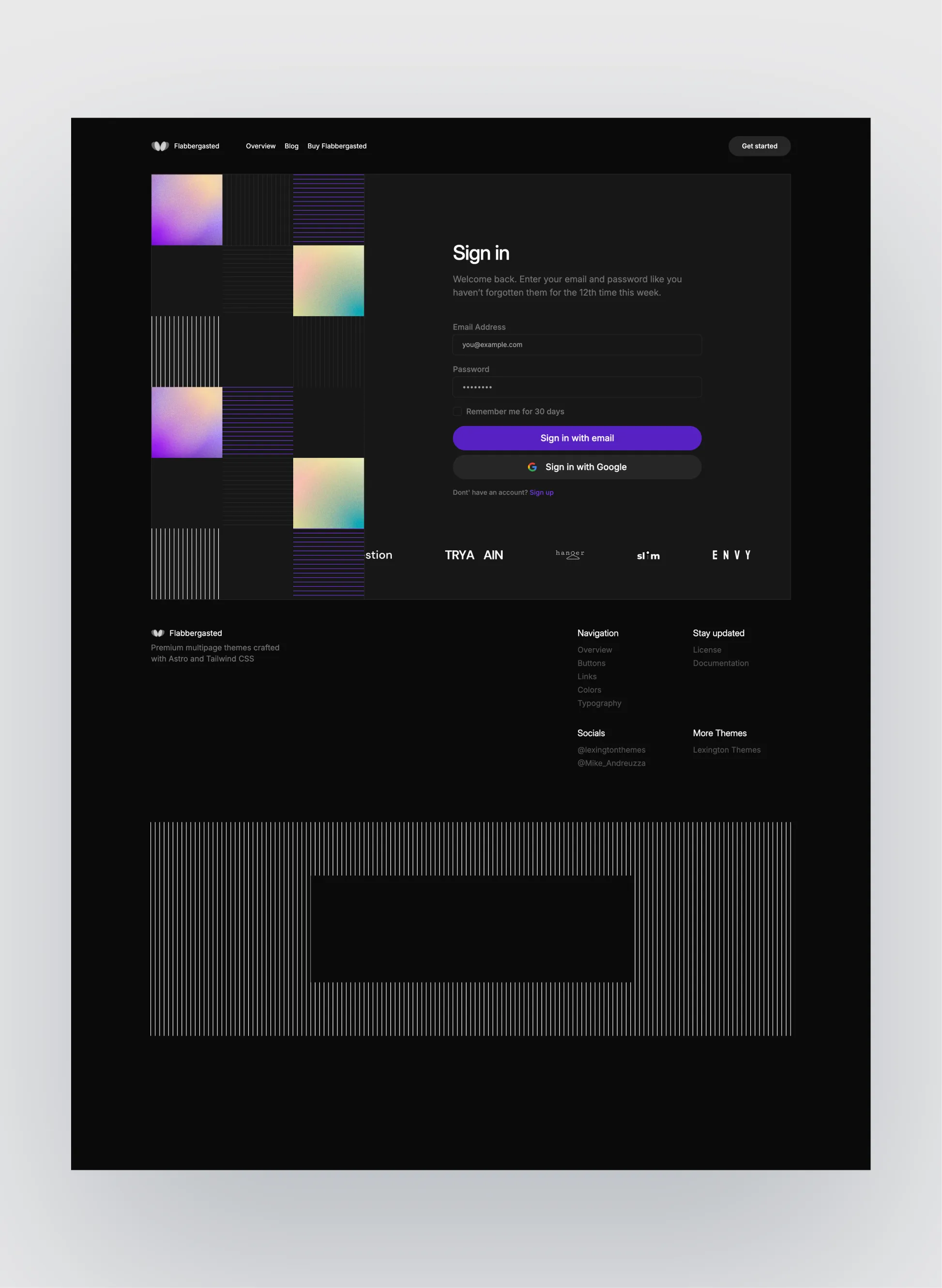Flabbergasted team and about page layout