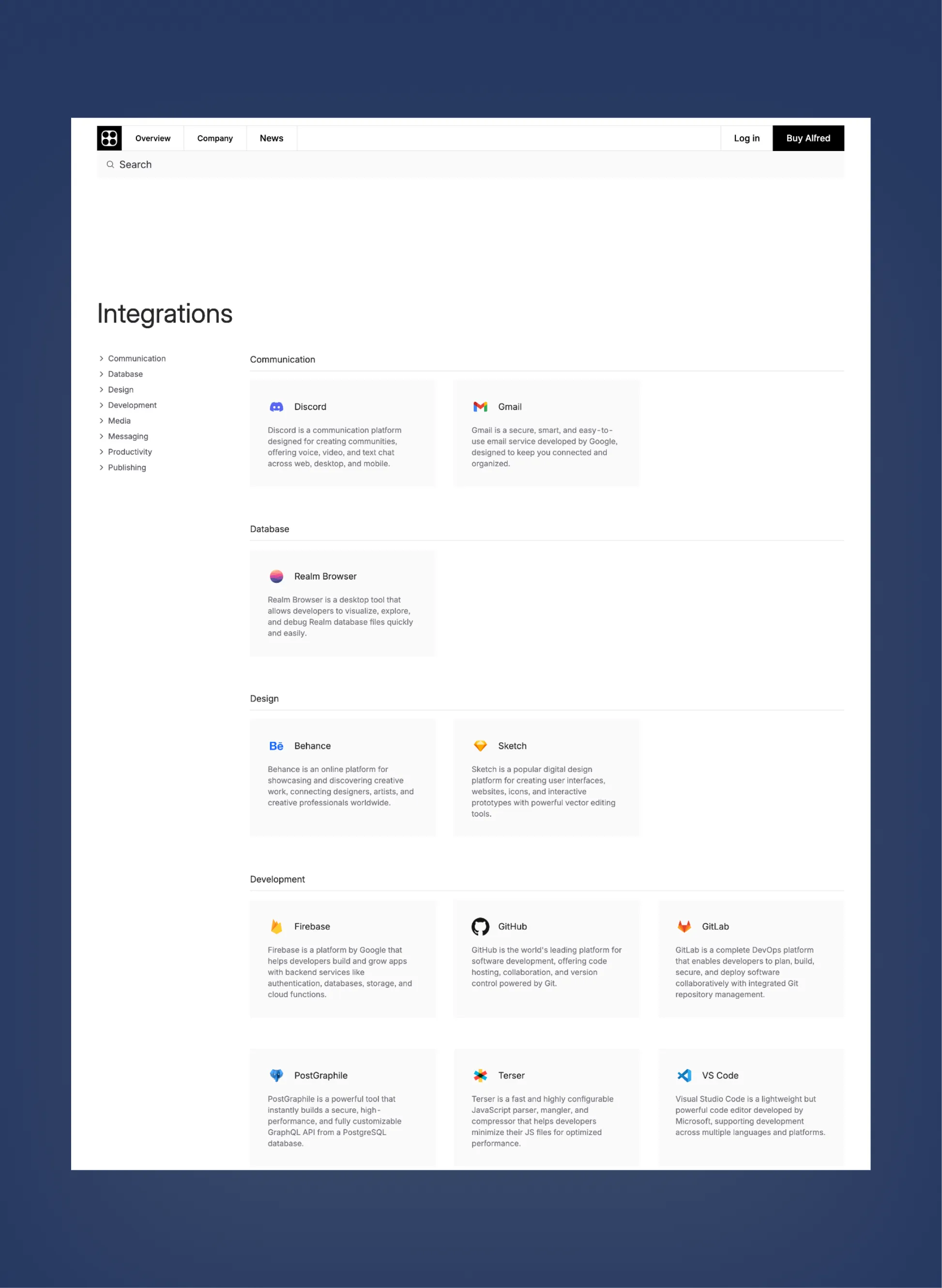 Alfred sign-in form layout