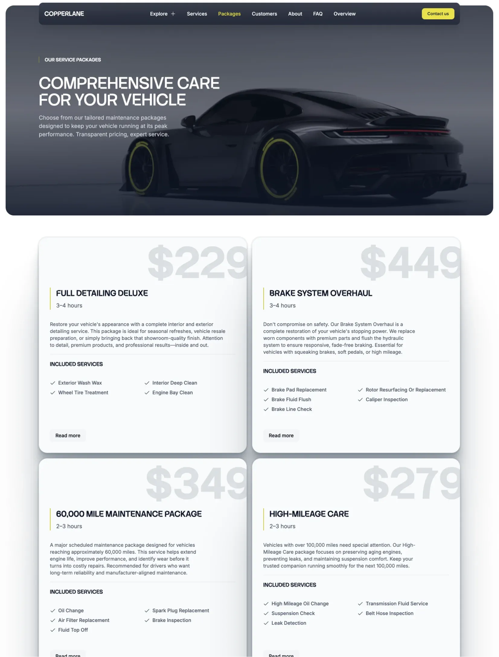 Copperlane booking and contact flow for service appointments