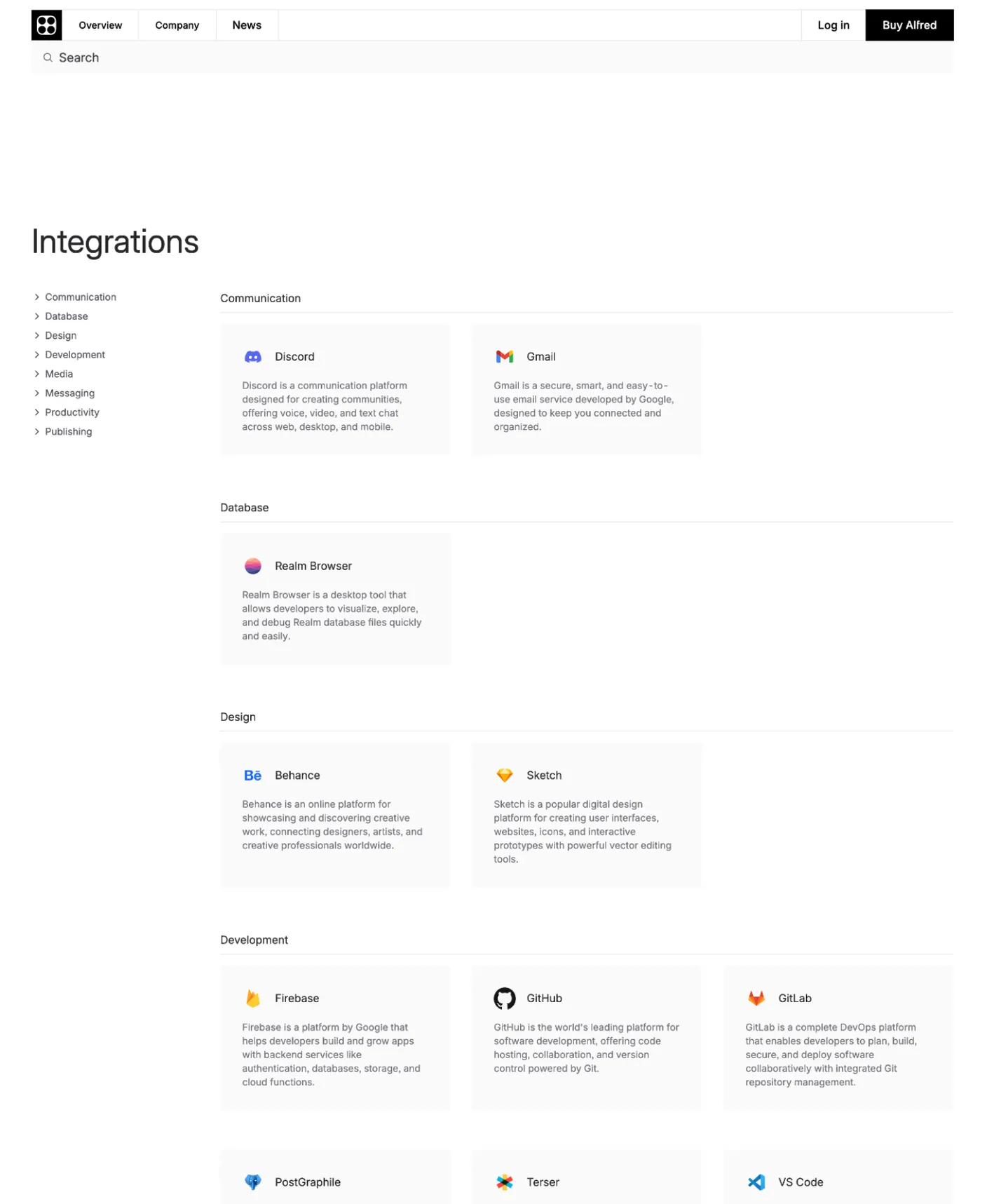Alfred page preview