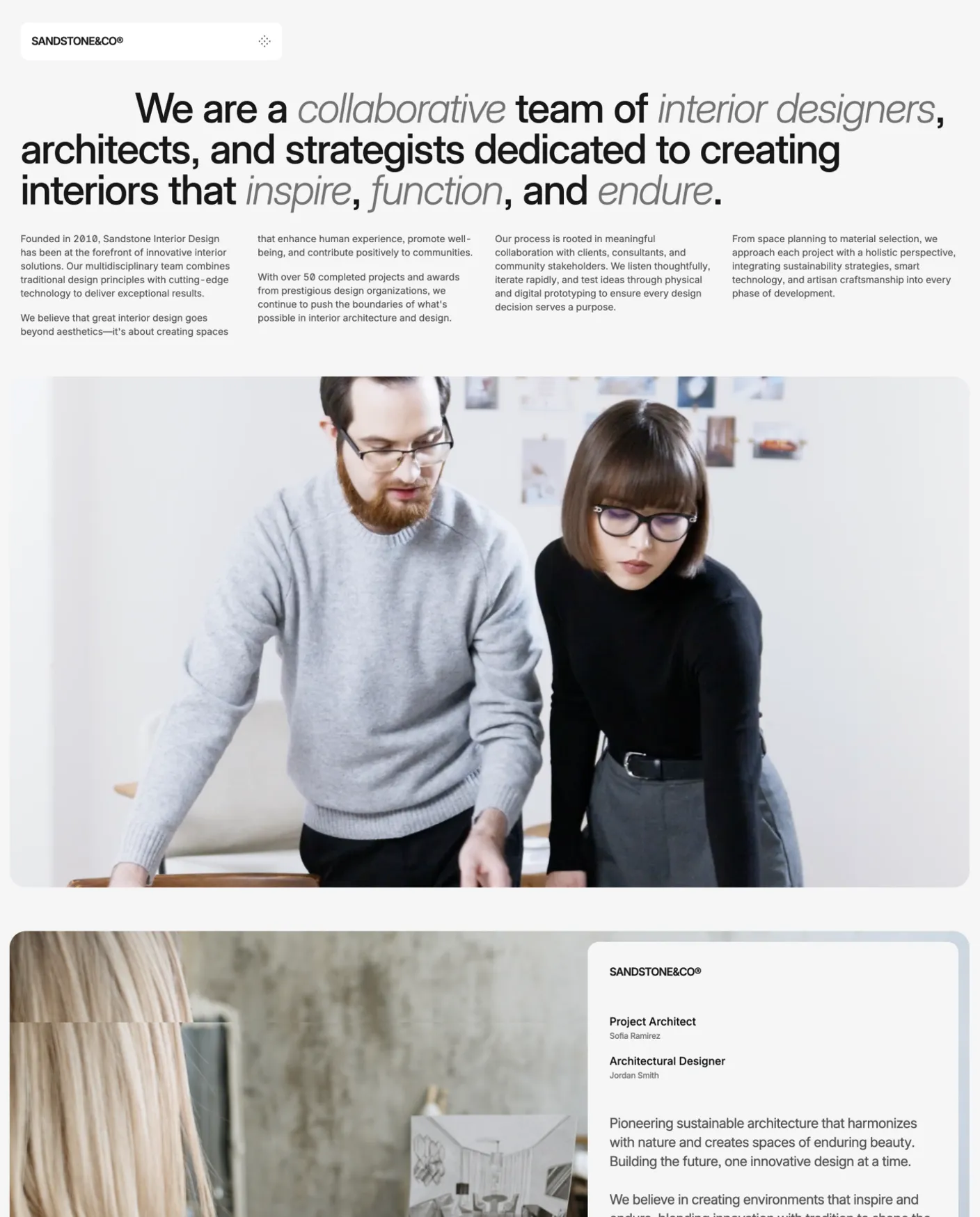 Sandstone interior design service details