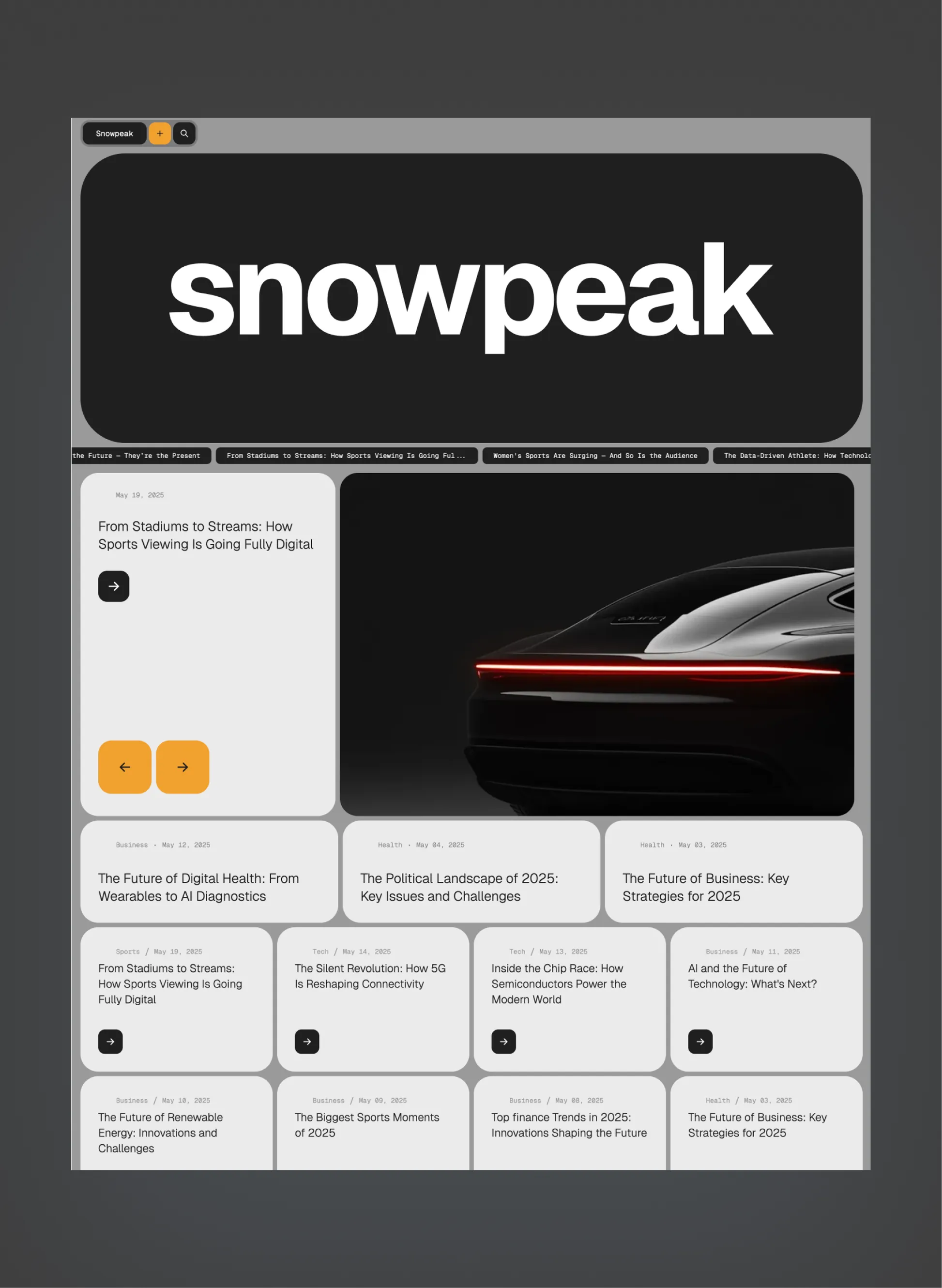 Snowpeak editorial typography