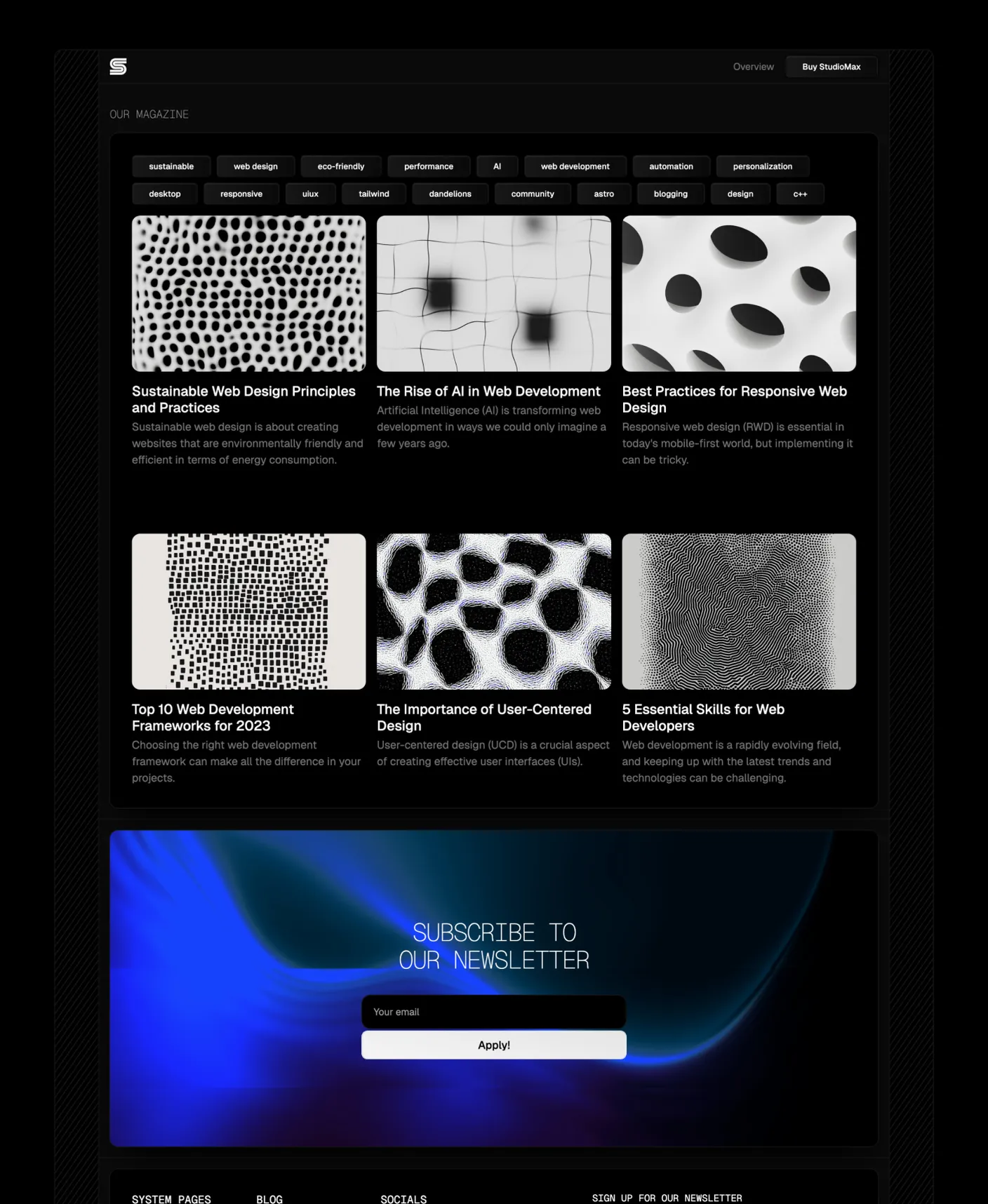 Studiomax page preview