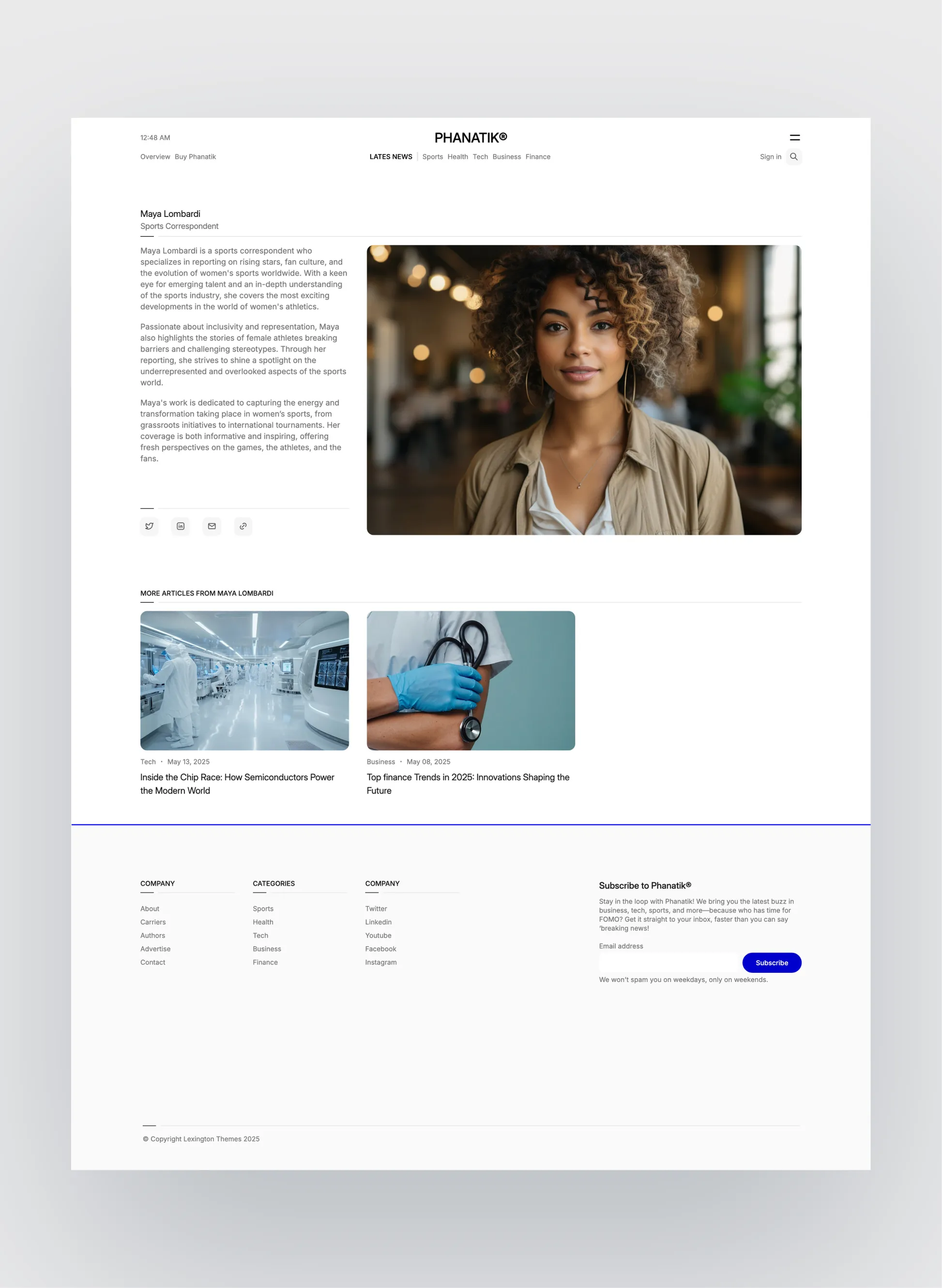 Phanatik dark mode view