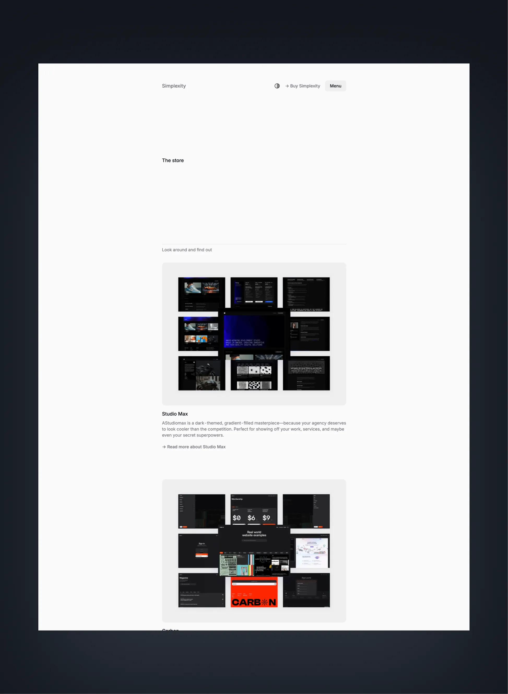 Simplexity light and dark mode