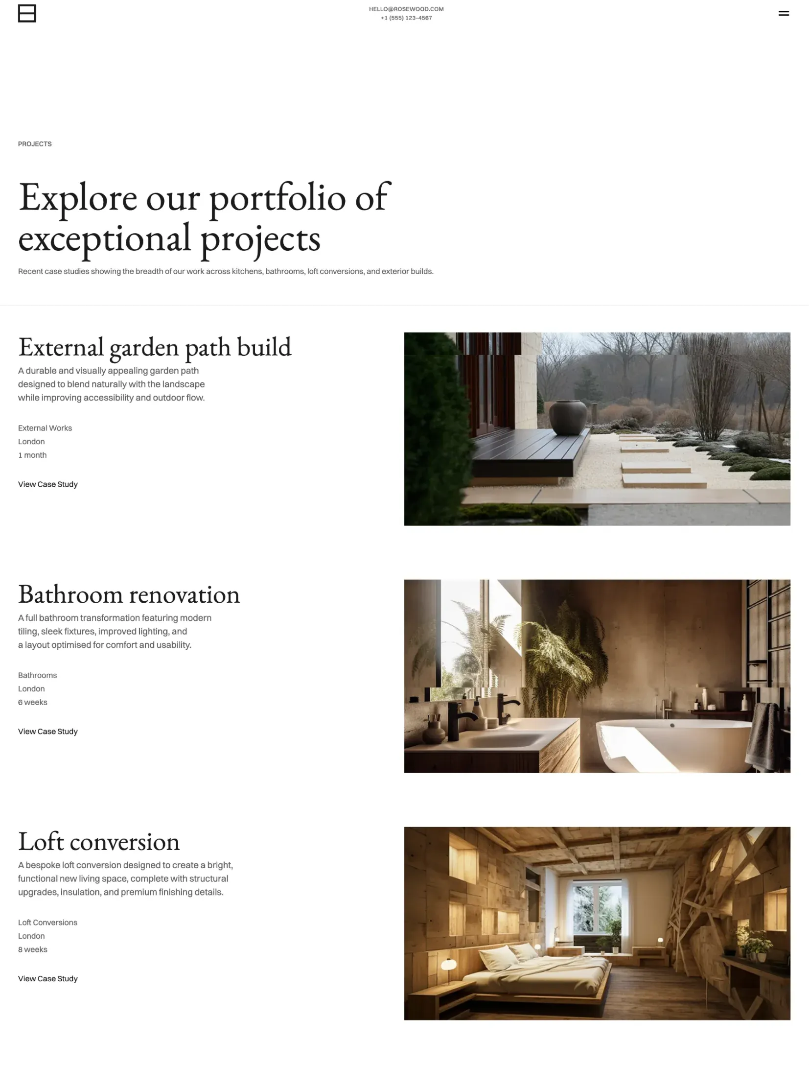 Rosewood bathroom renovation service detail page