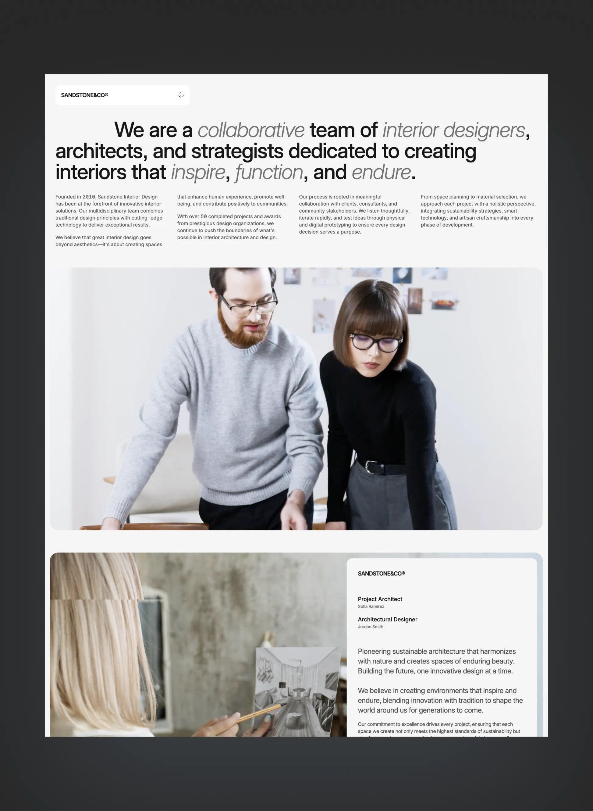 Sandstone interior design service details