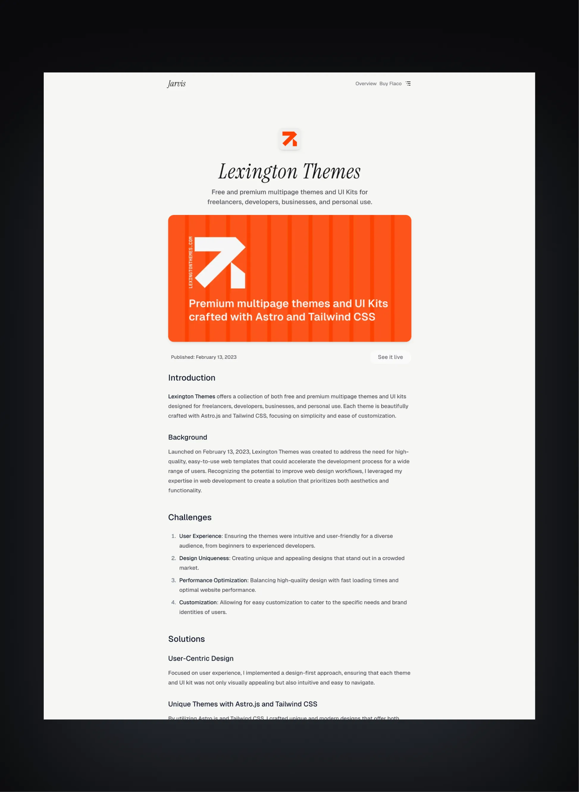 Flaco now page layout