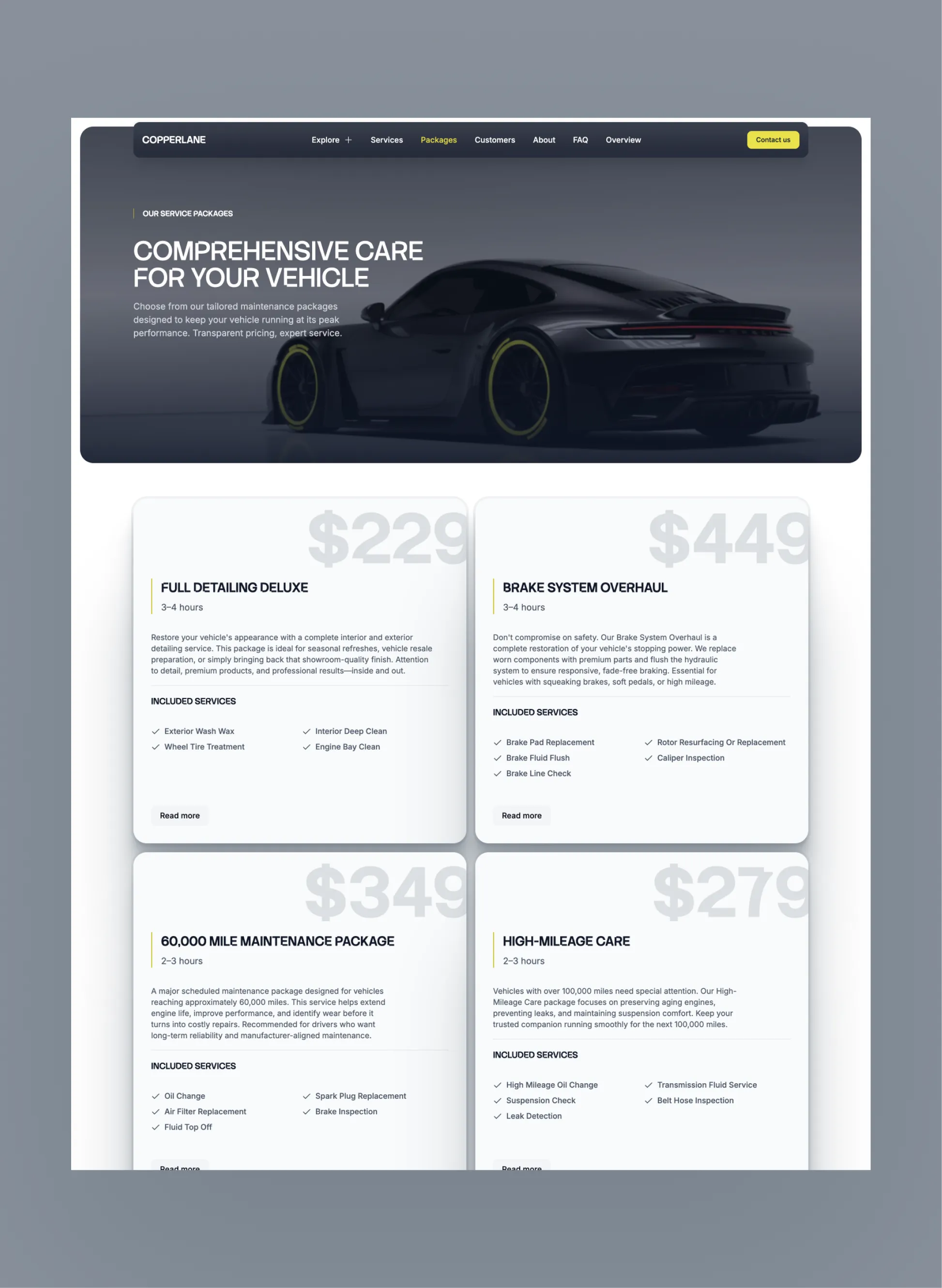 Copperlane booking and contact flow for service appointments