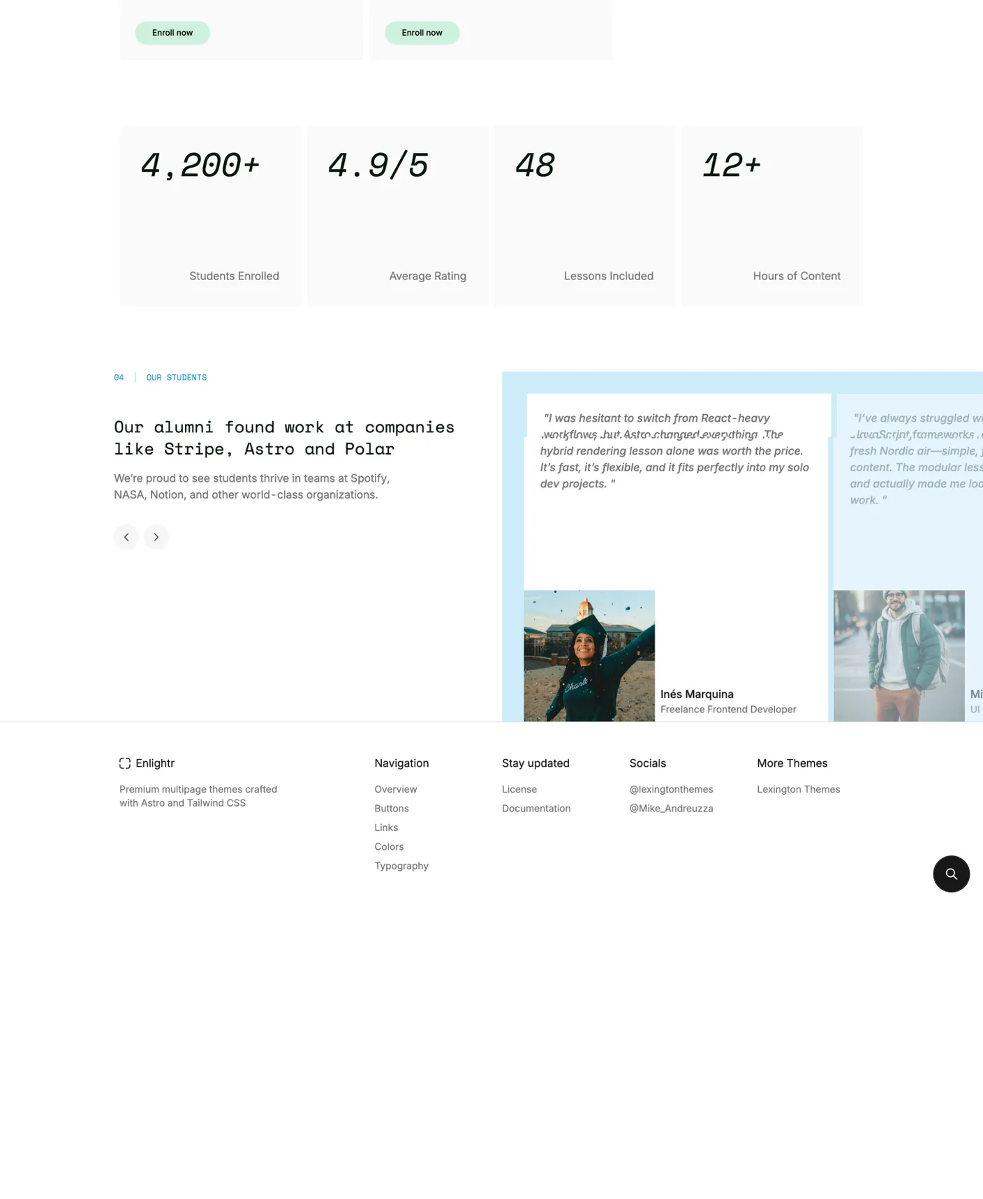 Enlightr page preview