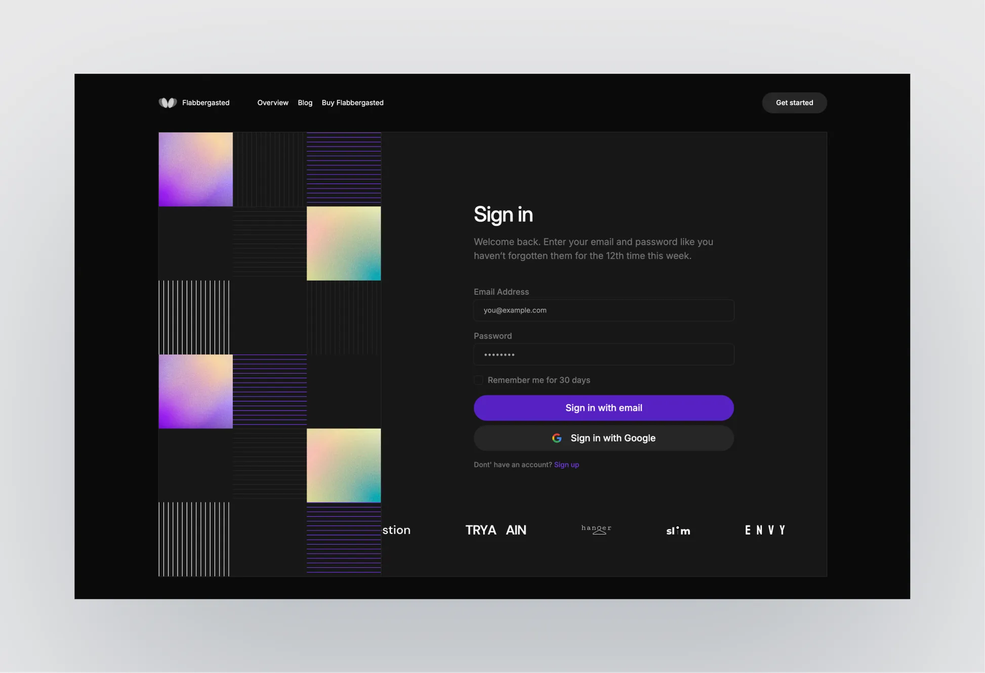 Flabbergasted team and about page layout