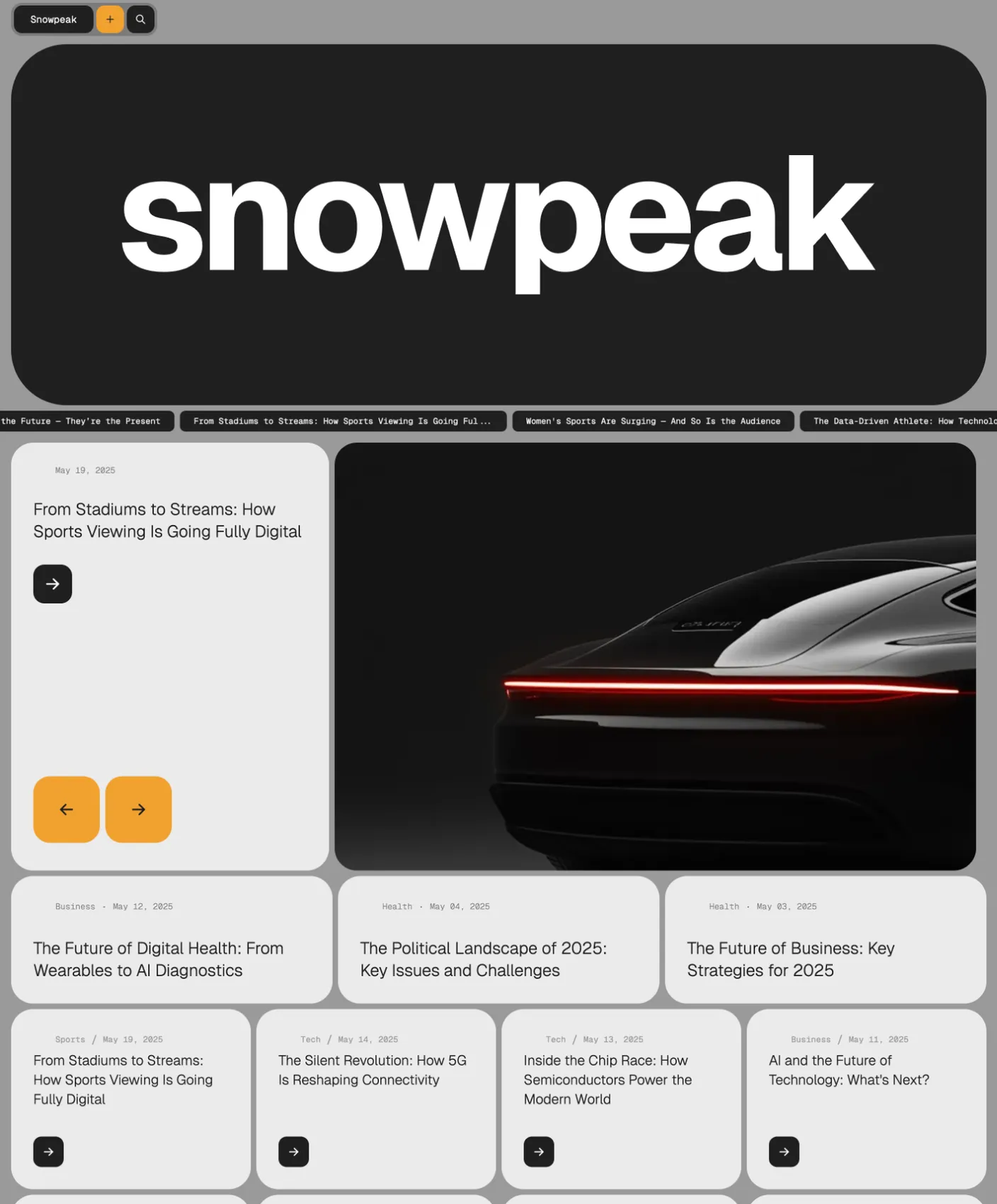 Snowpeak editorial typography