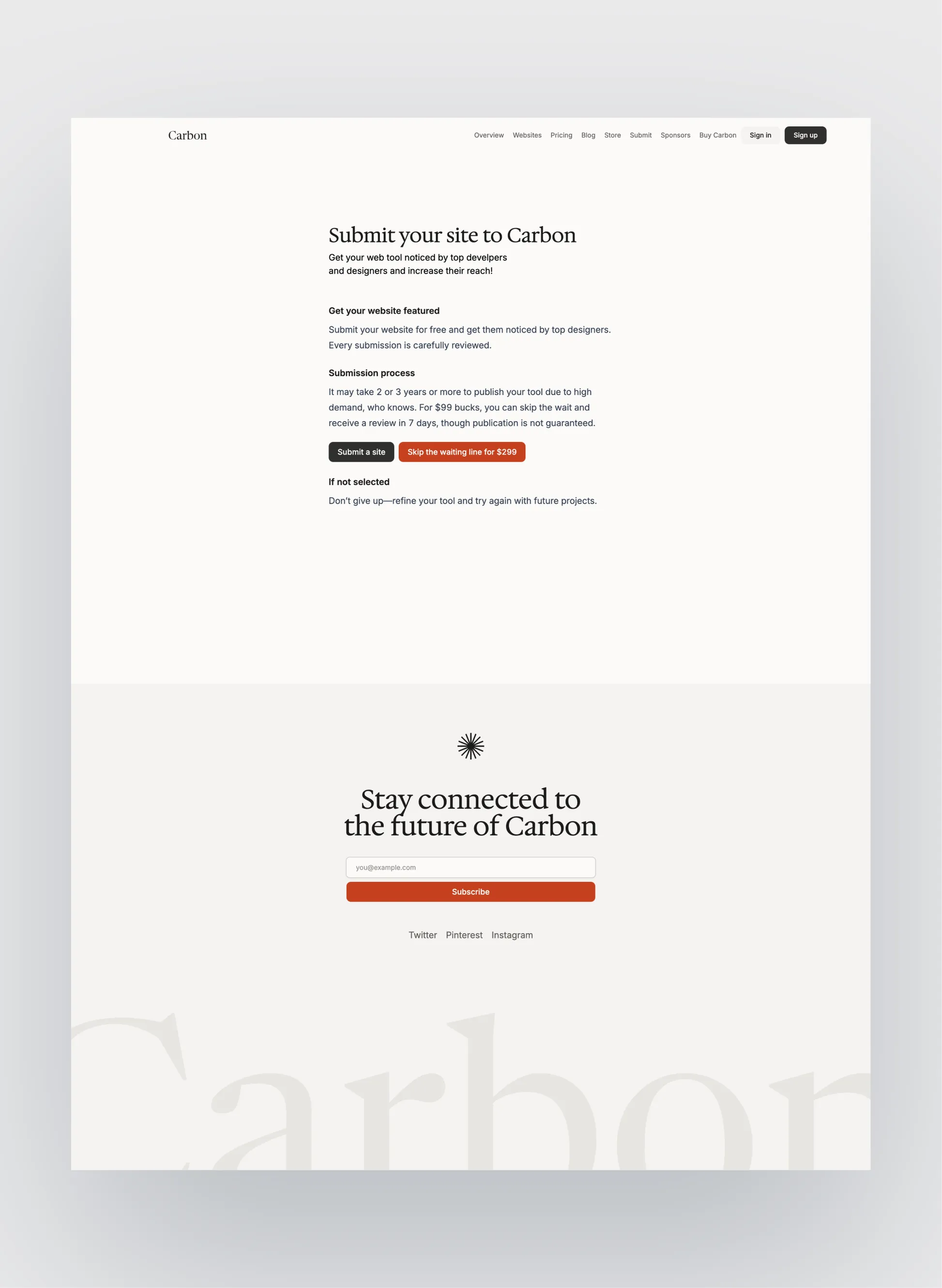 Carbon search and filters layout