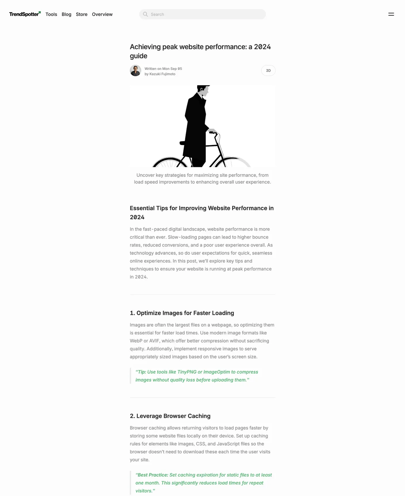 Trendspotter page preview